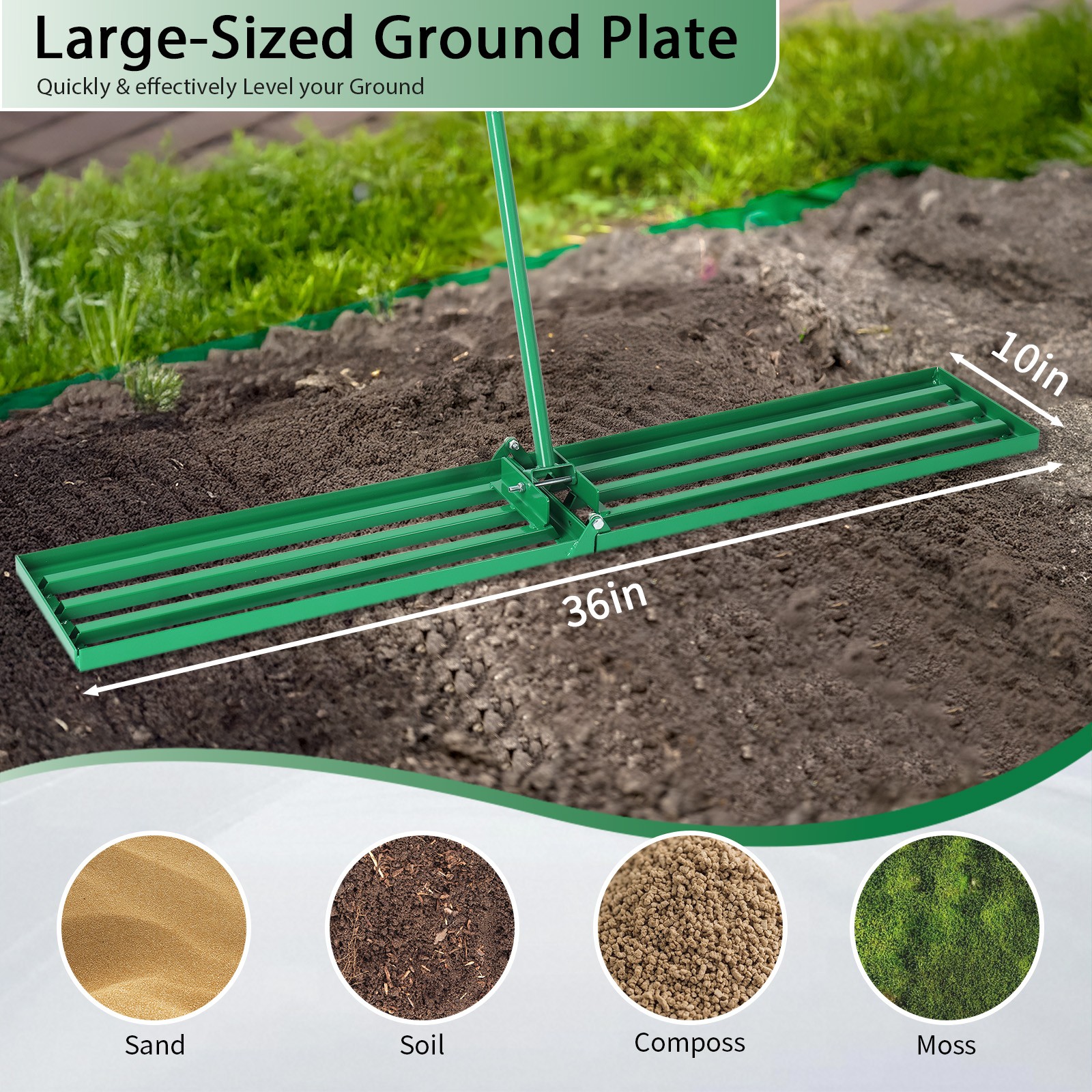 Lawn Leveling Rake Heavy Duty Level Lawn Tool for Garden Golf Course