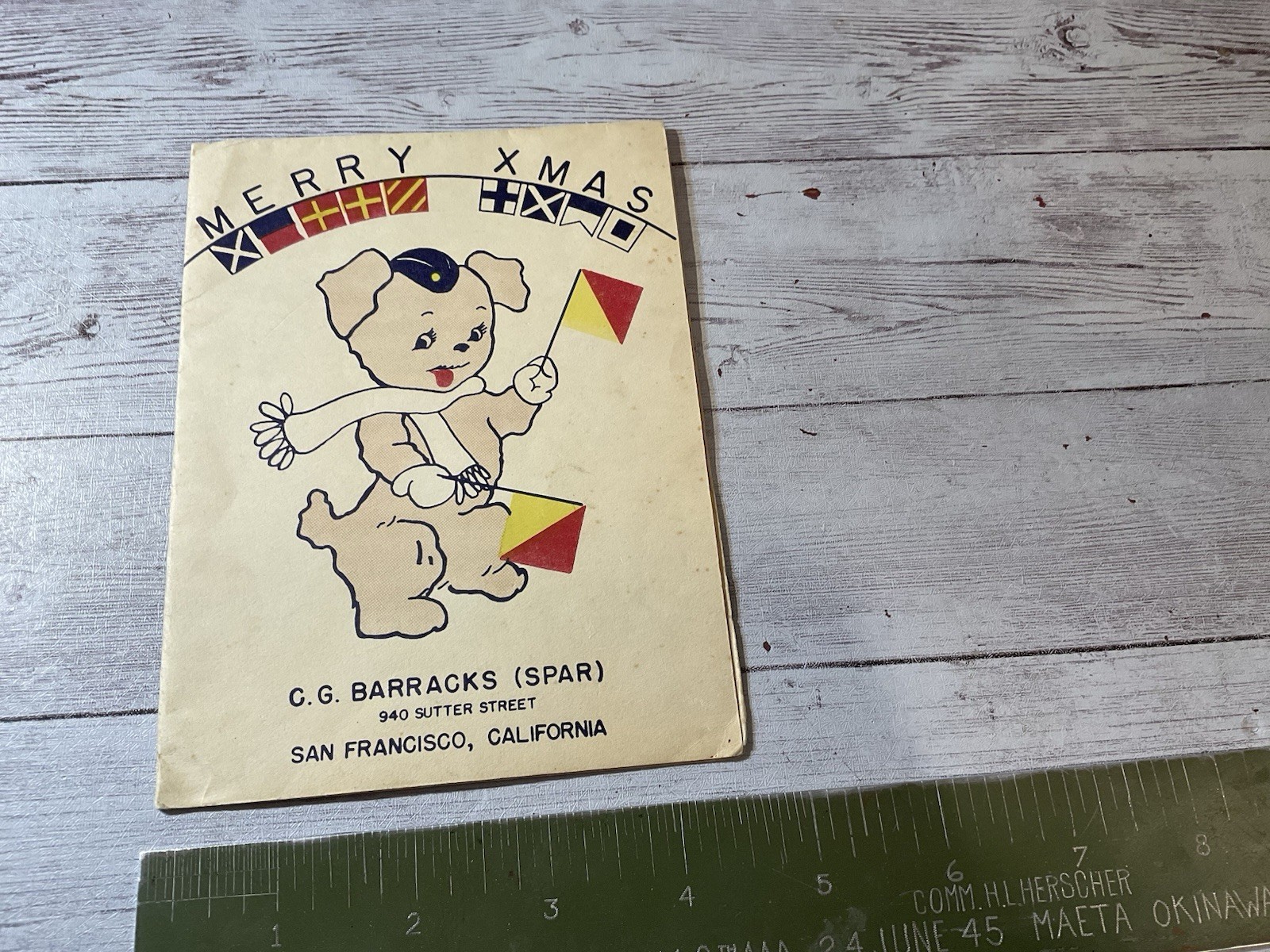 ORIGINAL WWII SPARS COAST GUARD WOMEN XMAS 1944 MENU SAN FRANCISCO BARRACKS