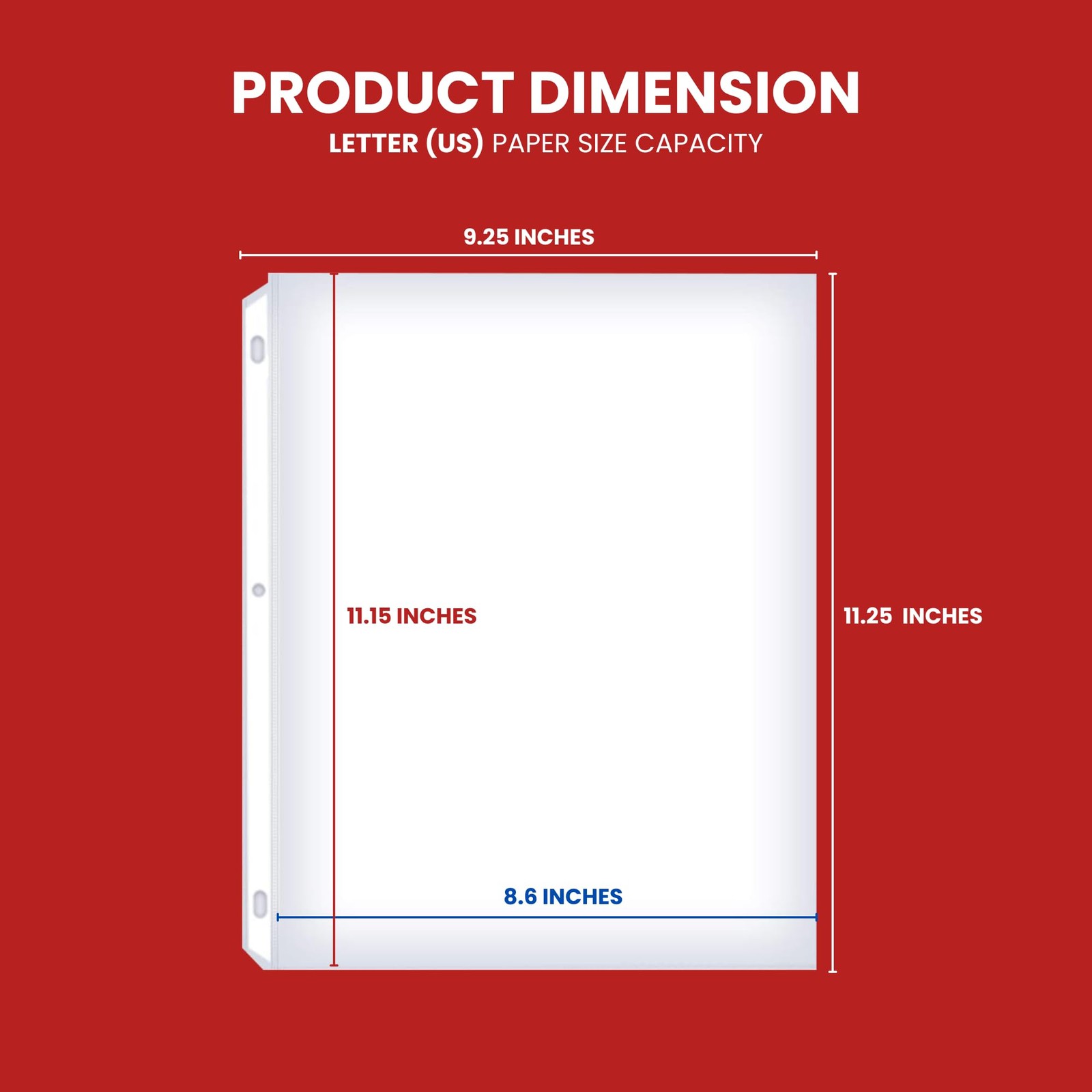 1000 Bulk Sheet Protectors, 8.5 X 11 Inch Clear Page for 3 Ring Binder,35 Micron