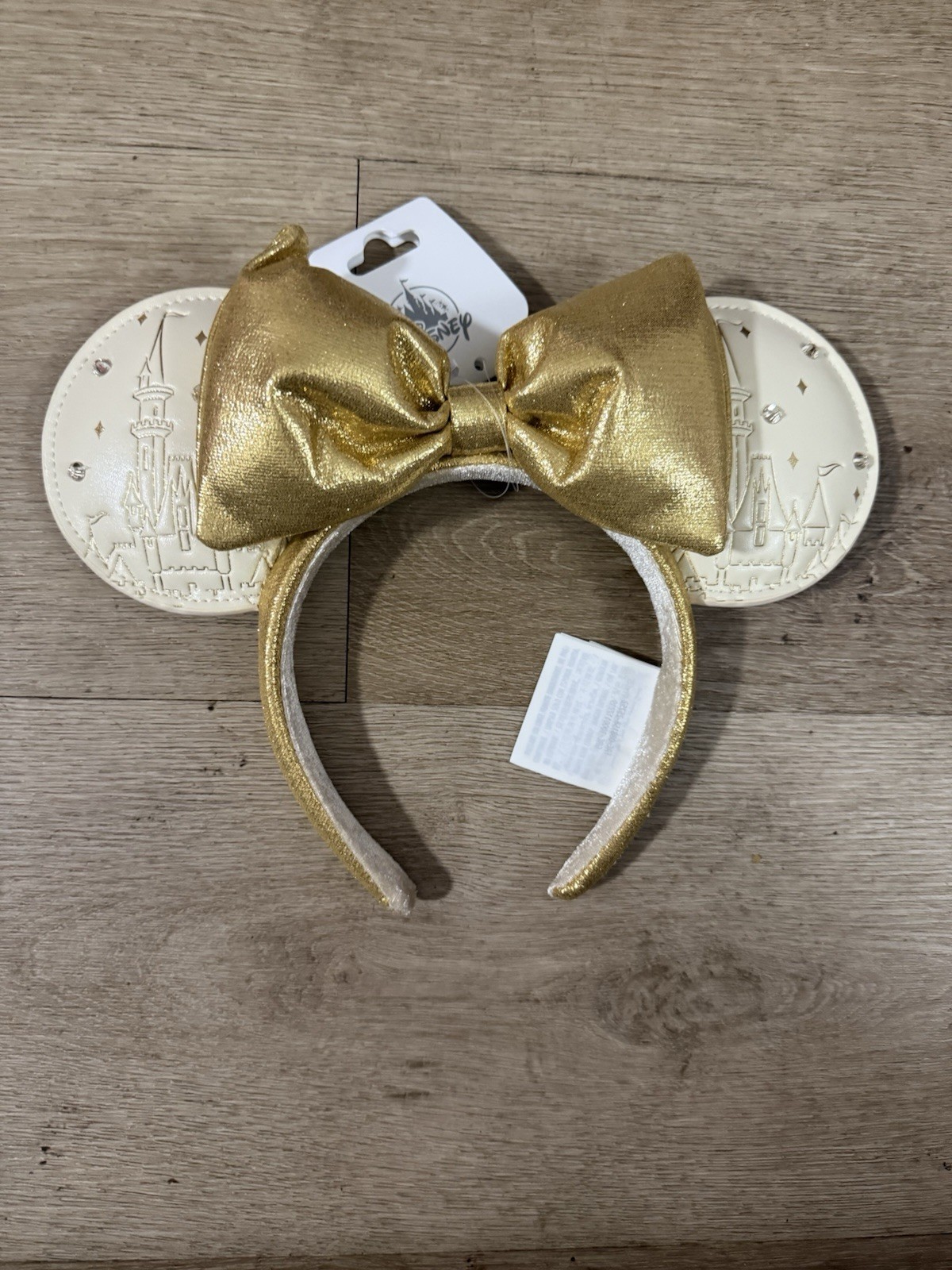 2026 Disney Parks Gold Bow Cinderella Castle Fireworks Ears Headband New