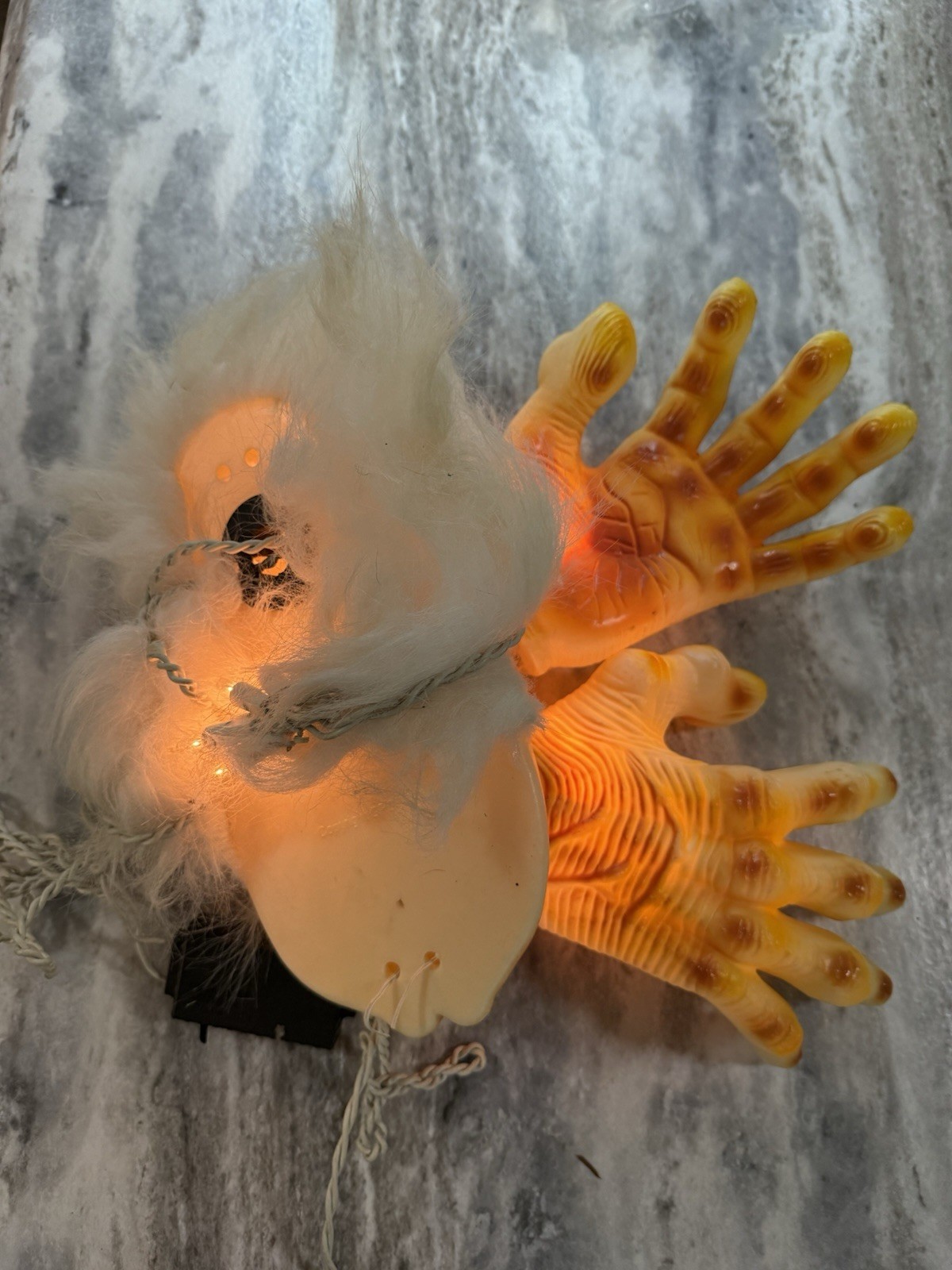 Vtg Blow Mold "Marcus The Carcass" Halloween Light Up Tested Face Hands Only