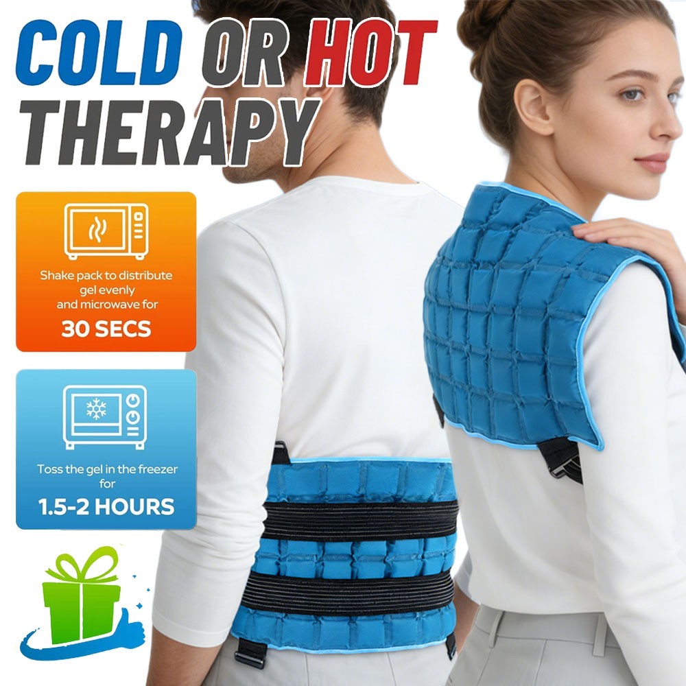 Reusable Ice Gel Pack Hot & Cold Therapy Heat Wrap Pad for Back Waist Hip Knee