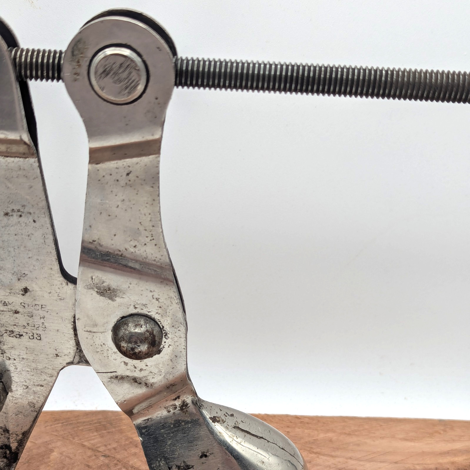 Vintage 1929 Nu-Way Steel Industrial Steampunk Shoe Stretcher Factory Sizer