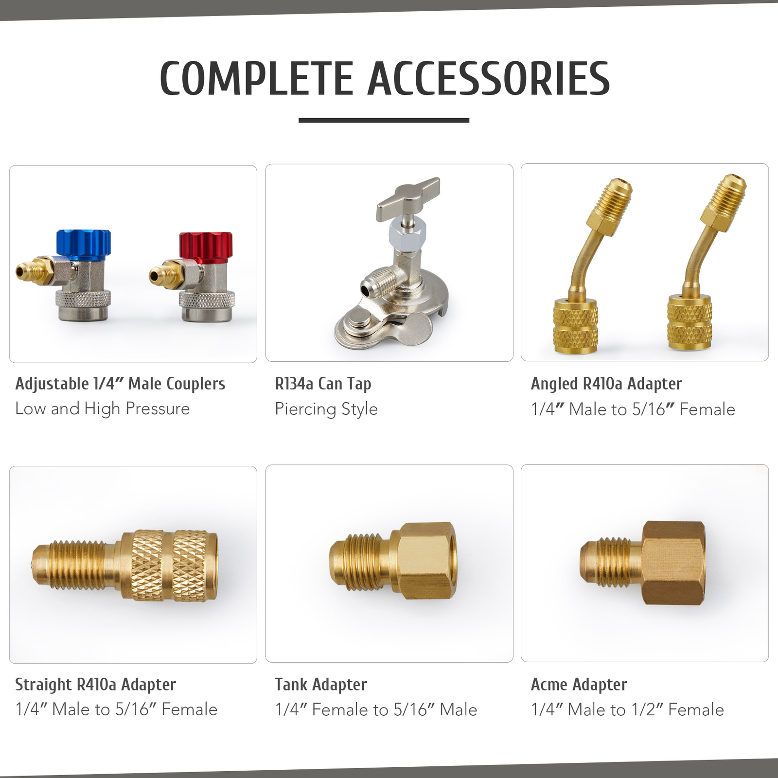 OMT AC Manifold Gauge Set for R410a R22 R134a 4 Valve Automotive AC Gauge Set