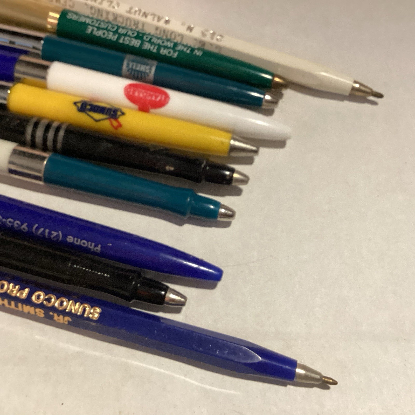 VINTAGE 1970'S ADVERTISING PENS GAS & OIL AND TRUCKING FROM ILLINOIS LOT OF 10