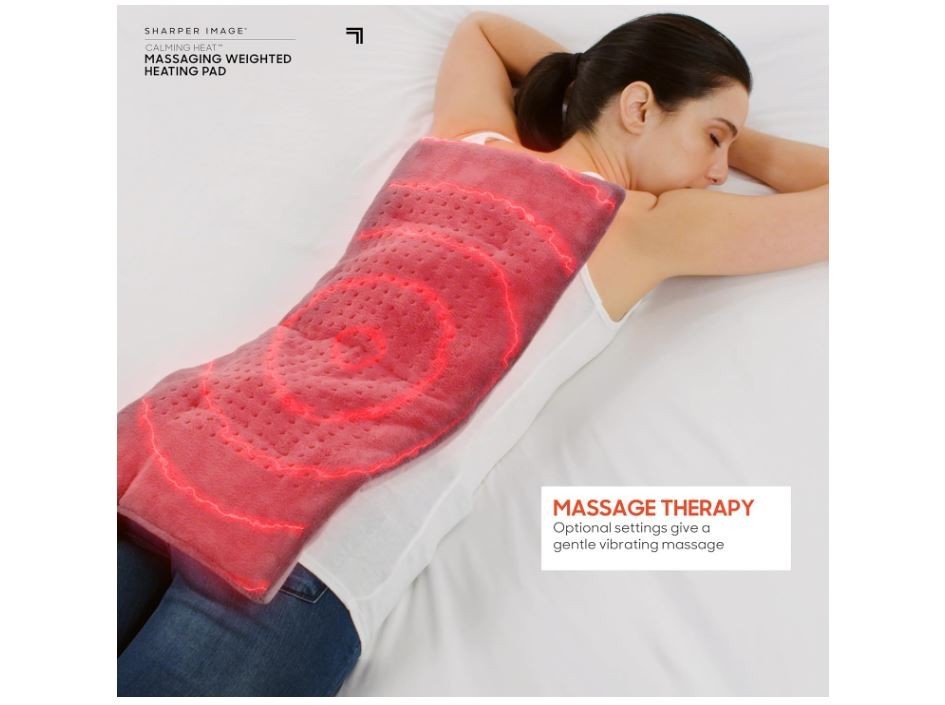 Sharper Image Calming Heat Massaging Weighted Heating Pad 18 Combos 9 Setting