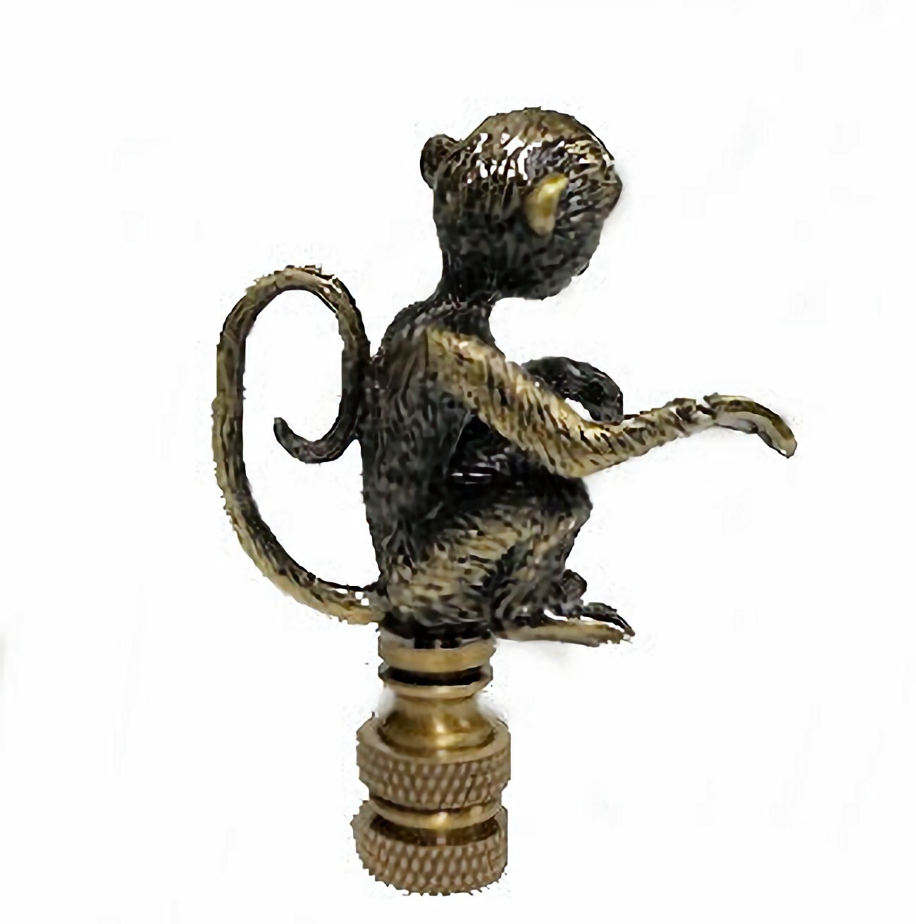 MONKEY WITH TAIL LAMP SHADE FINIAL ANTIQUE BRASS #5