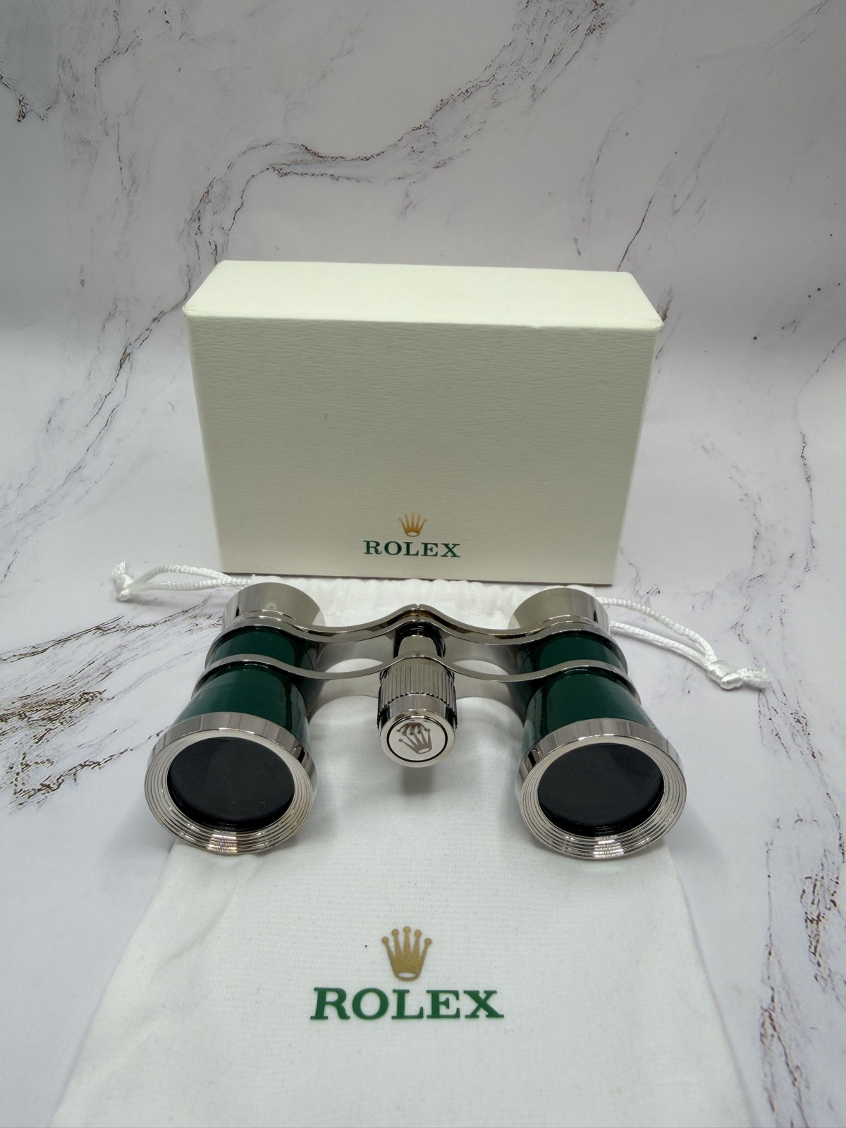 Rolex Green Lacquer Engraved Binoculars AD VIP Gift