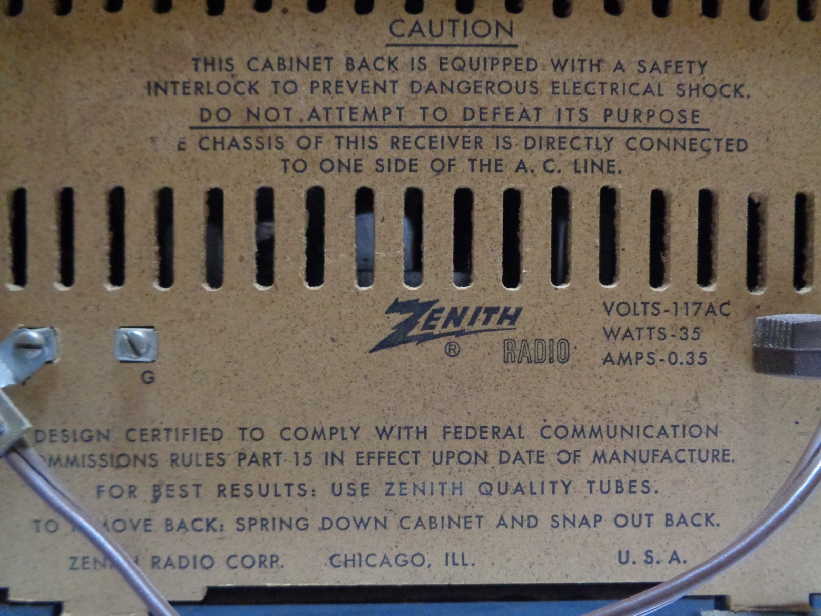 GE Tube Radio Model 480 Musaphonic & Zenith Tube Radio Model S-64184/Both Work