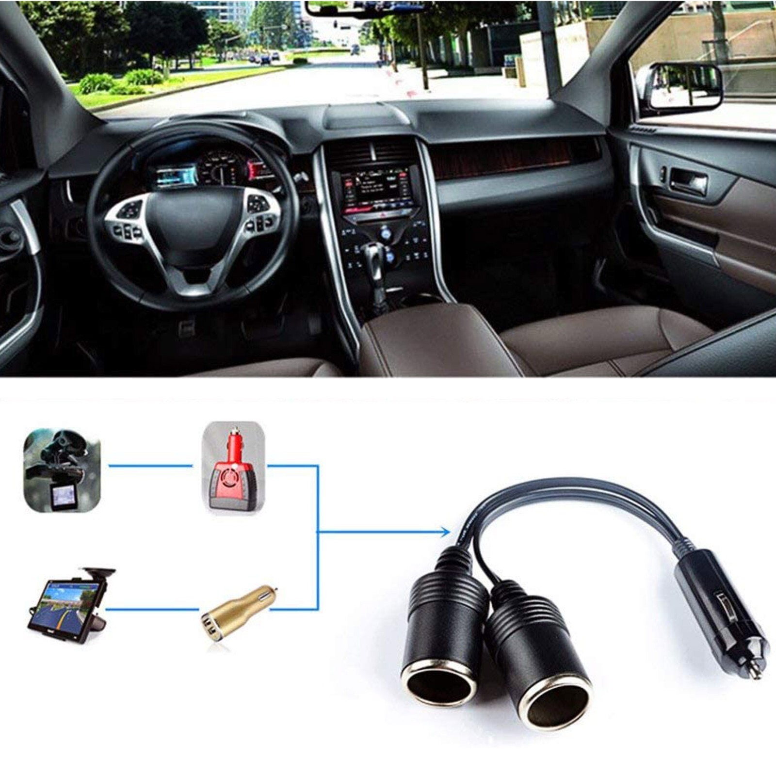 Dual Car Cigarette Lighter Splitter Charger Lot Socket Adapter 12v Auto Outlet