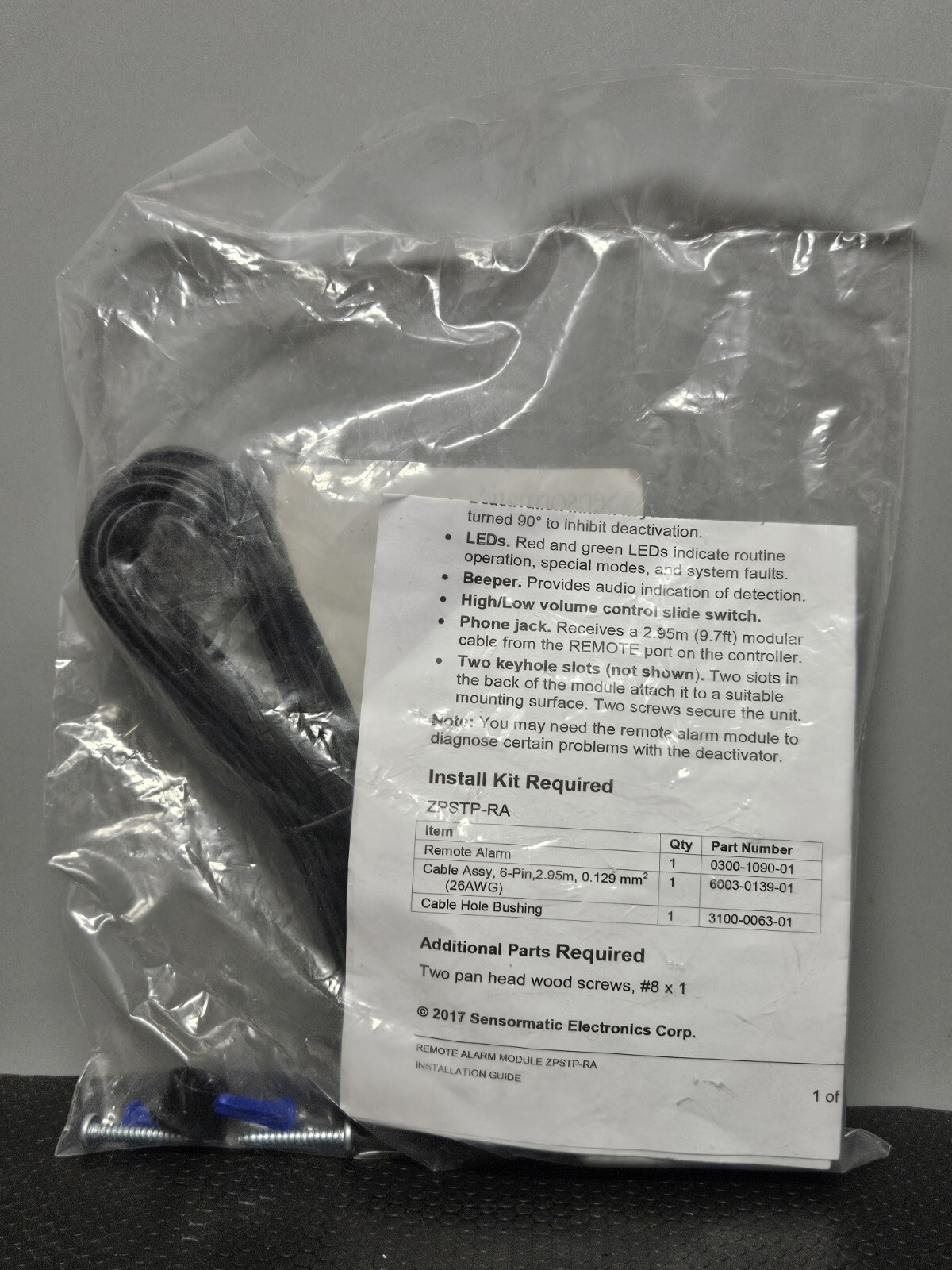 Sensormatic STP Remote Alarm Module Kit ZPSTP-RA