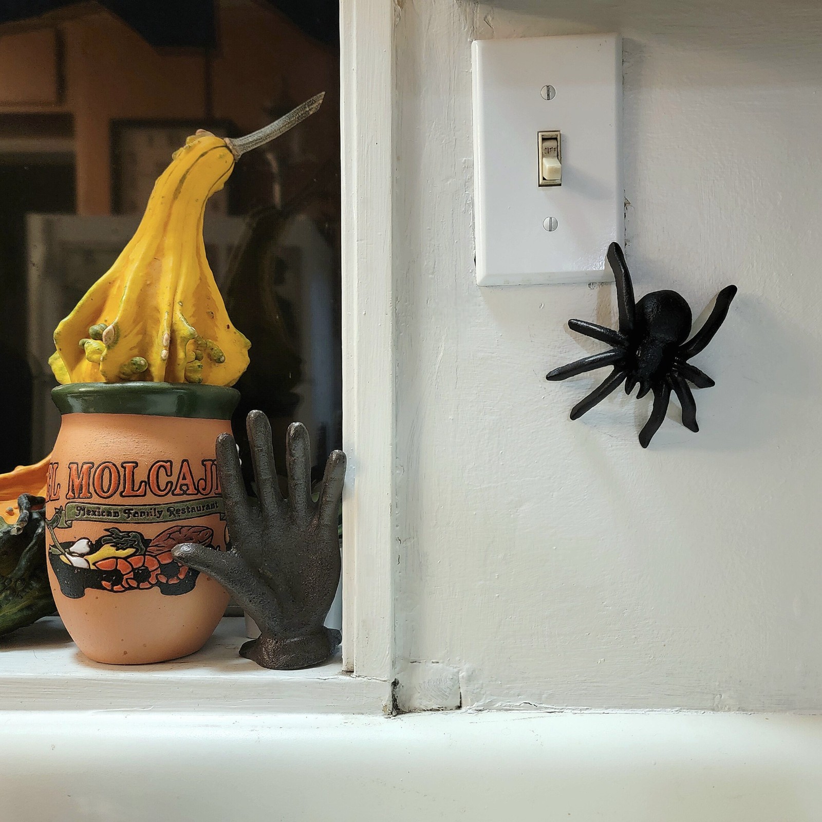 Cast Iron Hanging Black Spider, Oddities Decor, 3.5 Inch