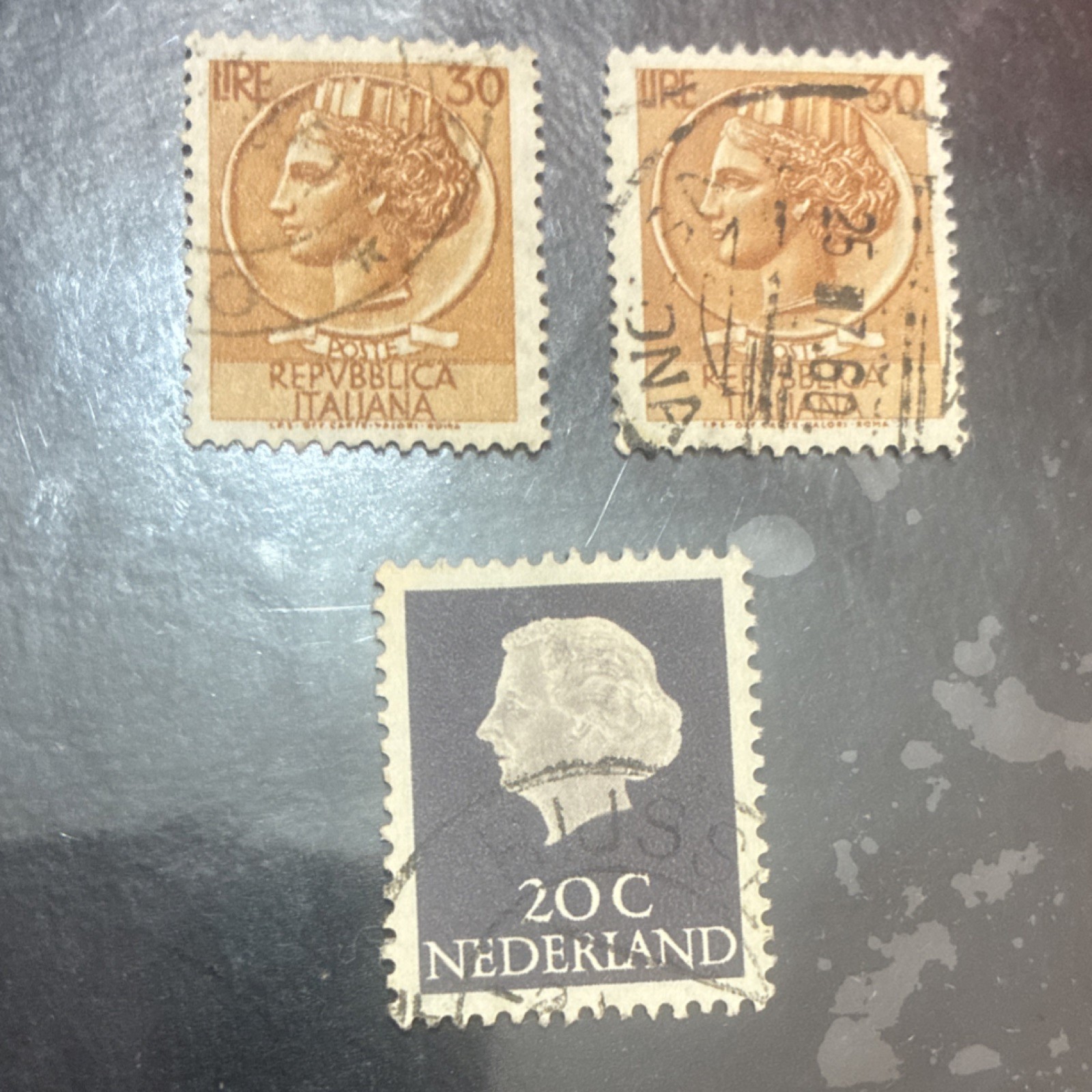 Netherlands 20C Black White Royalty Used Postage Stamp Handstamped