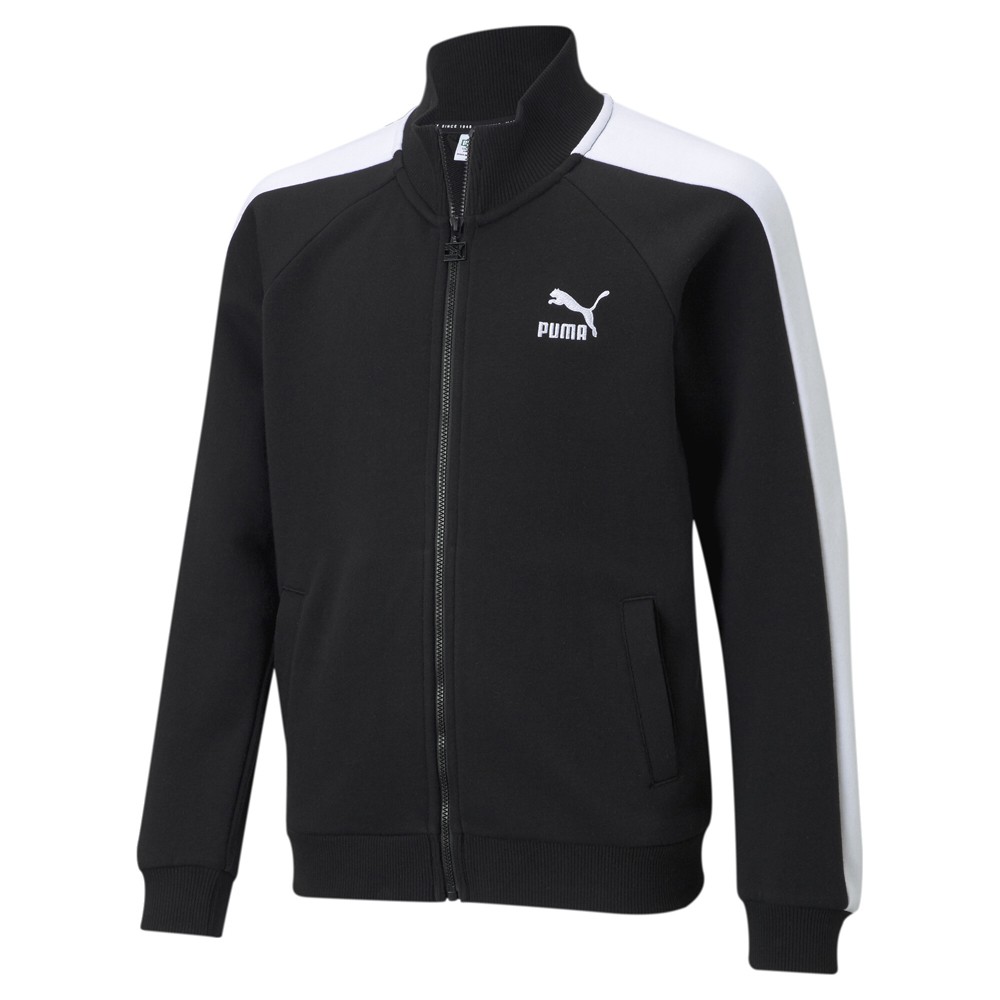 PUMA Classics T7 Full Zip Track Jacket Youth Girls Black Casual Athletic Outerwe