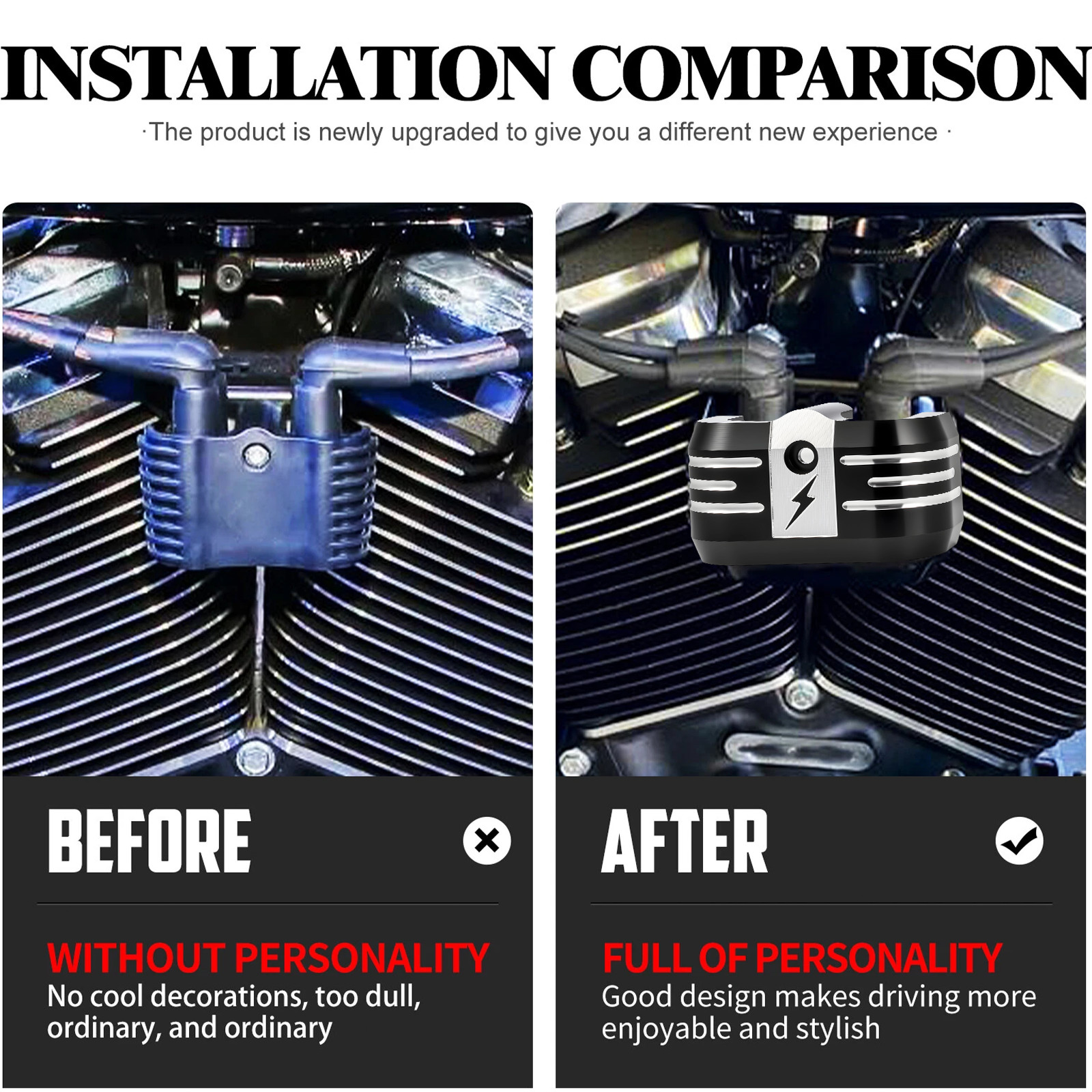 Black Ignition Coil Cover for Harley 2018-2026 M8 Touring Softail Breakout FXD