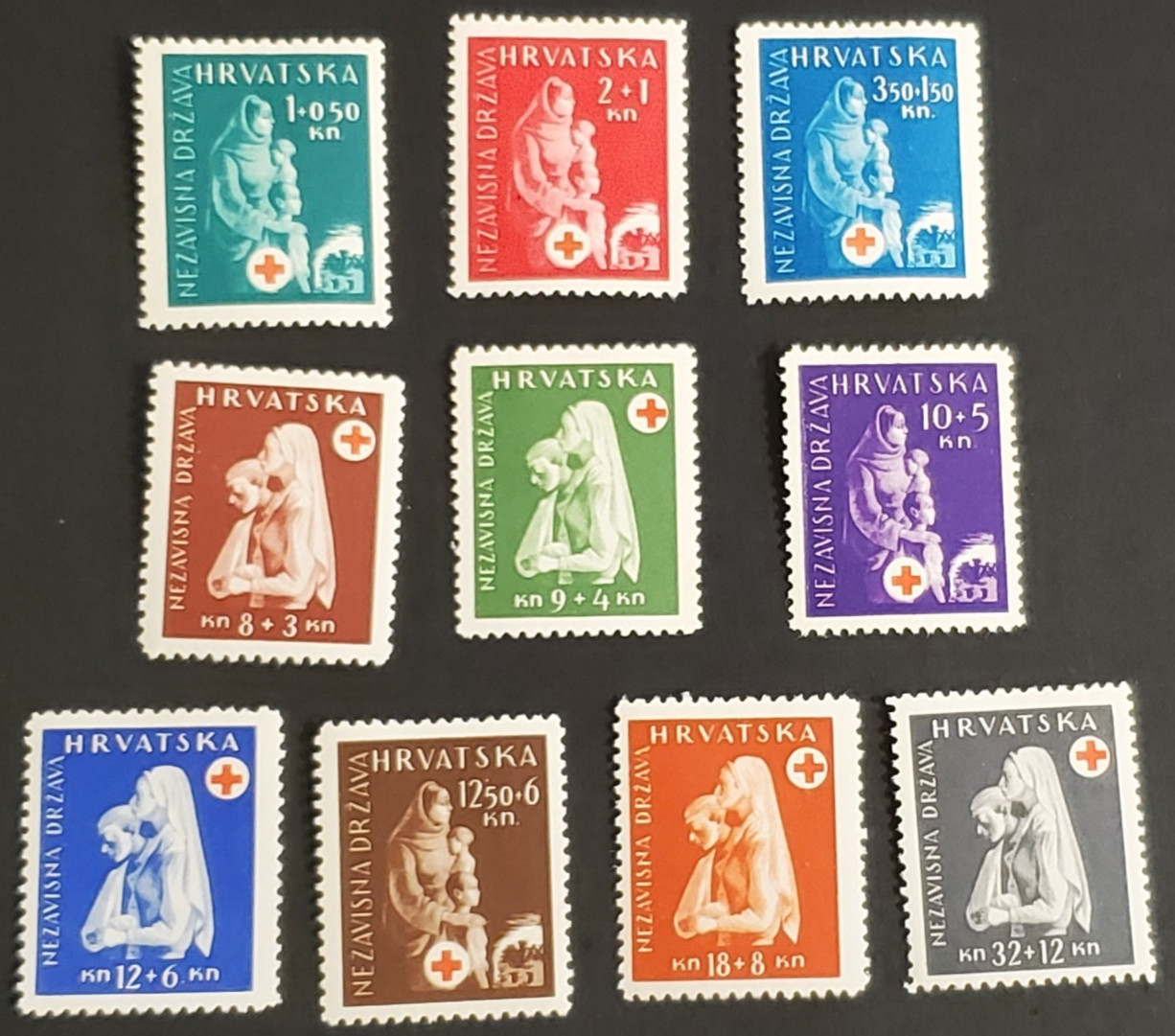 Croatia, nice complete 1943 Red Cross set