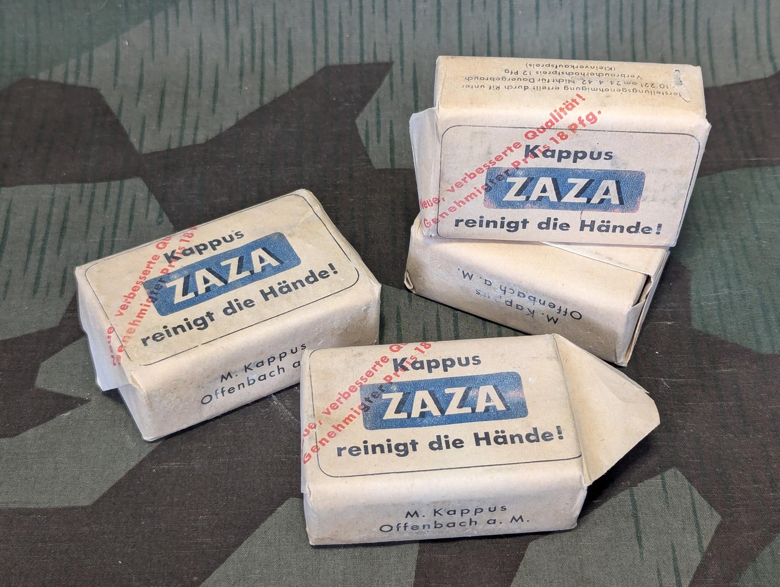 One Original 1940s WWII German Zaza Hand Soap Bar 1942 Vintage Wehrmacht Army