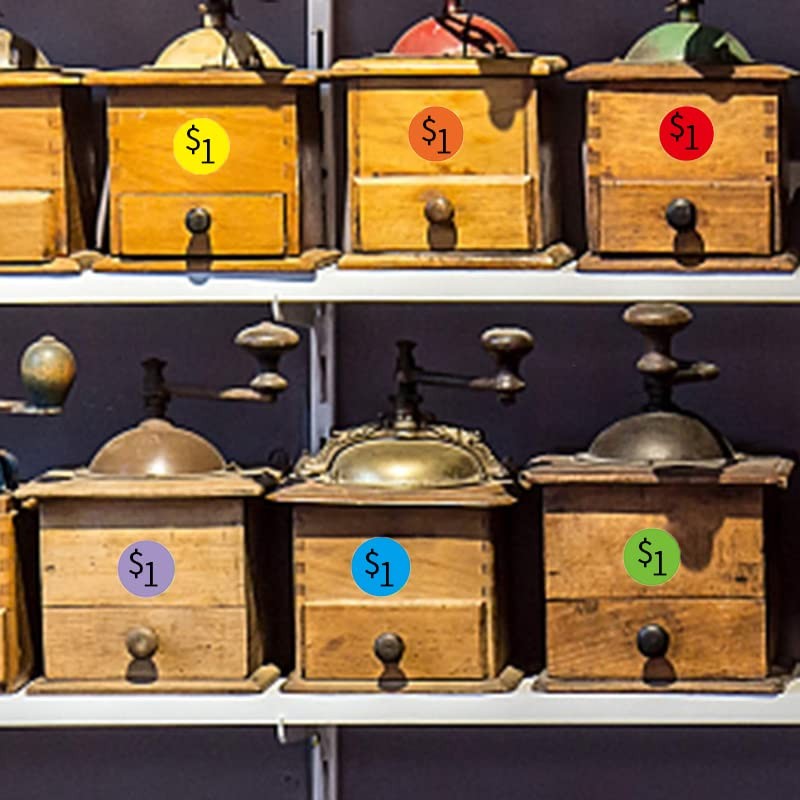 1 Inch Removable Color Code Dot Sticker Round Labels,Garage 1 inch Multicolored