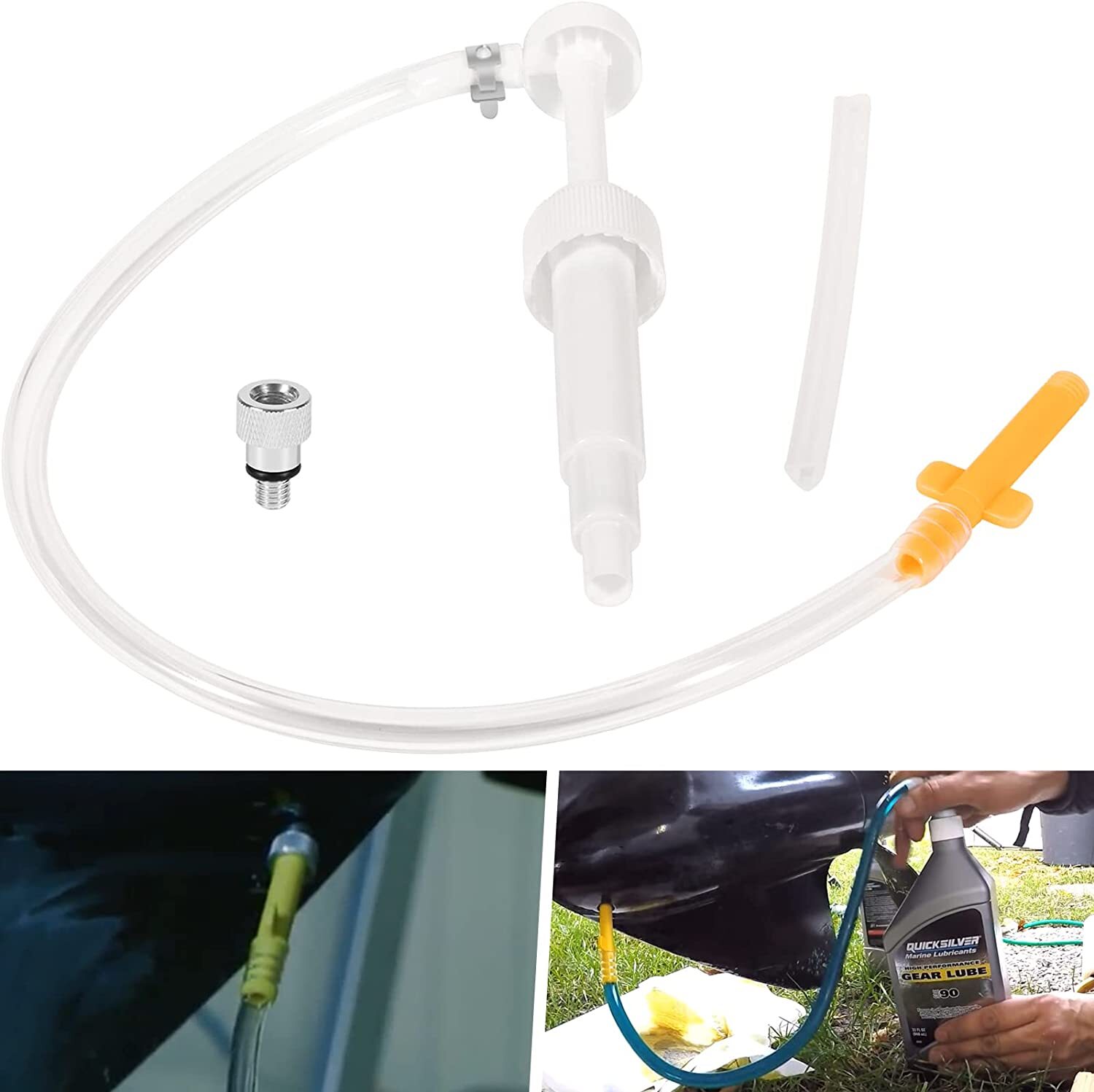 Marine Lower Unit Gear Oil Pump Manual Change Lube Boat Kit for Outboard