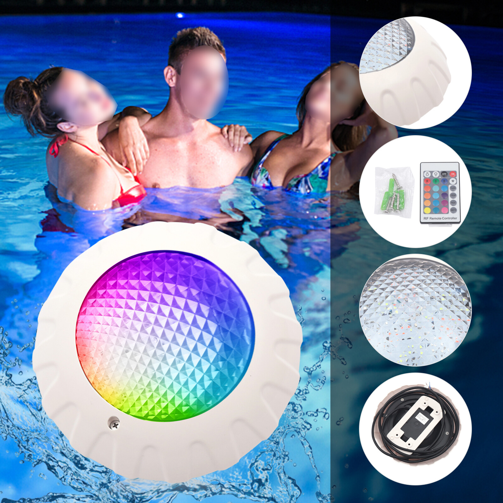 12V 38W Waterproof RGB Swimming LED Pool Lights underwater light IP68 Lamp Spa