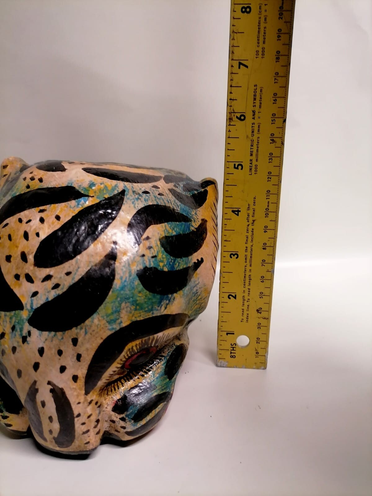 Small NEW Jaguar Head Mask Mexican Folk Art Carved Wood Guerrero Leopard Cat