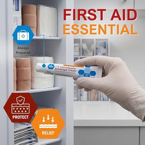 1% Clotrimazole Antifungal Cream 1Oz- Fungus Skin Care Treatment with - Jock Itc