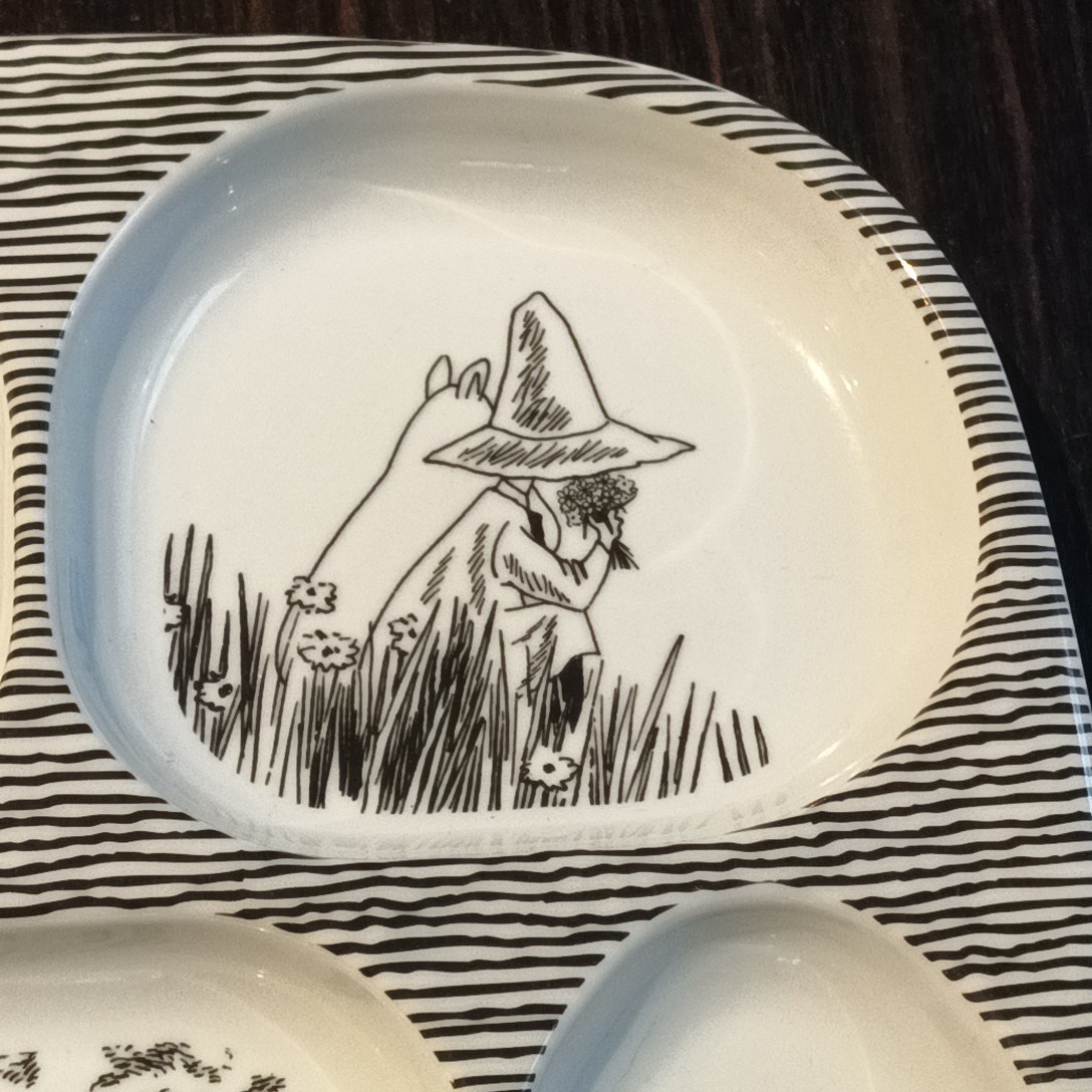 Moomin Characters Kids Melamine Divided Plate Tray 4 Compartment Ratt Start