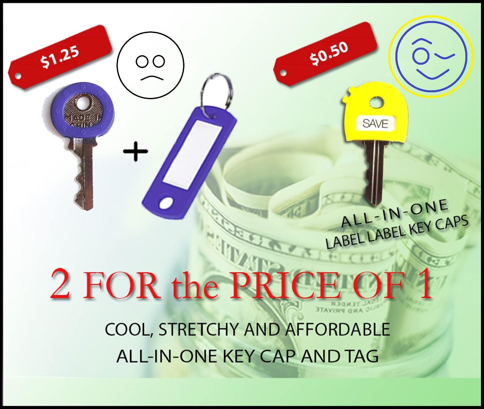 Label-Label Key Cap Covers. Free Key Chain and Labels. Stretchy Material. One...