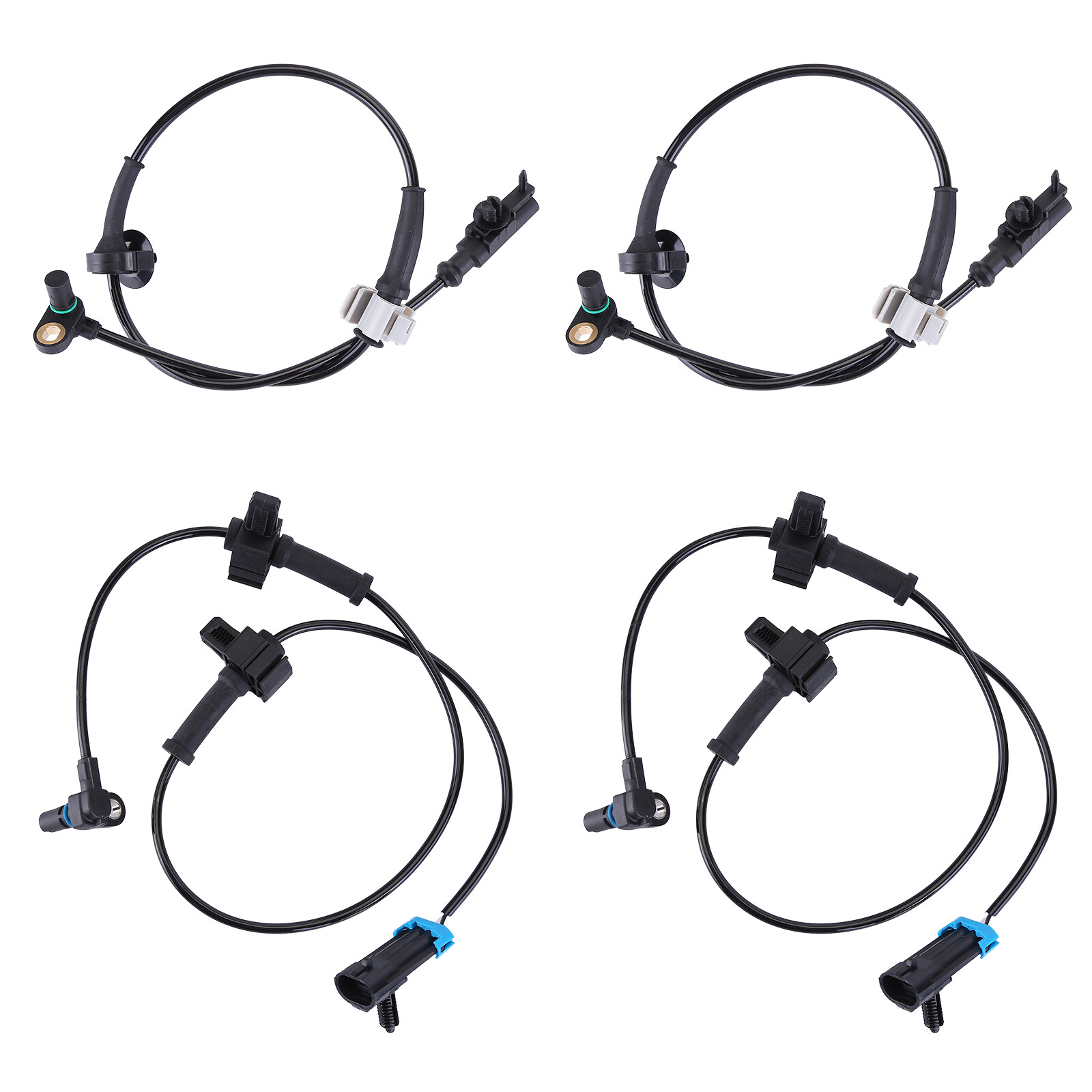 Front and Rear Left & Right ABS Wheel Speed Sensor 2 Pair for Chevy Silverado...