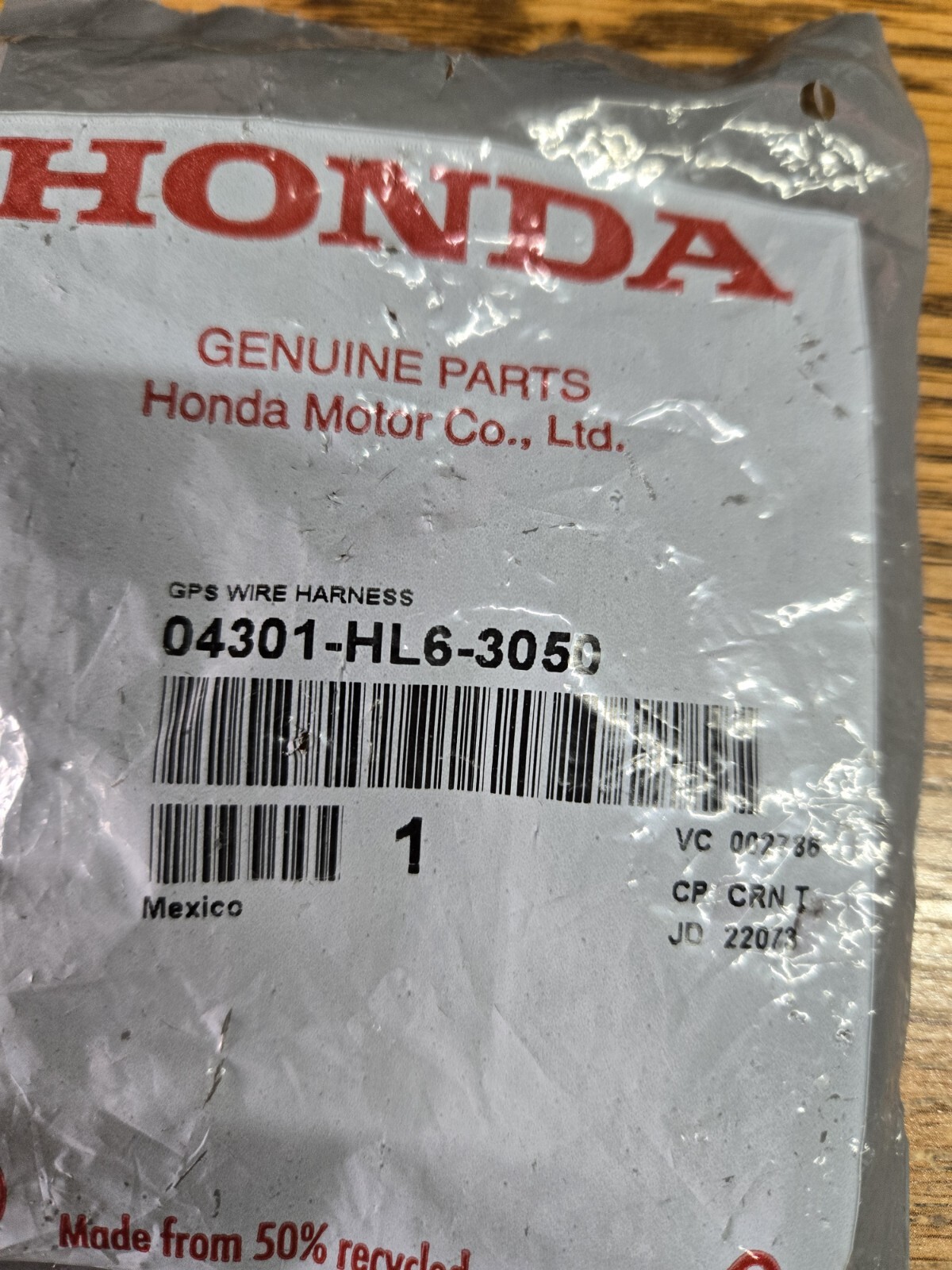 HONDA 2022-2023 HONDA TALON GPS WIRE HARNESS 04301-HL6-3050 FREE SHIPPING $9.99