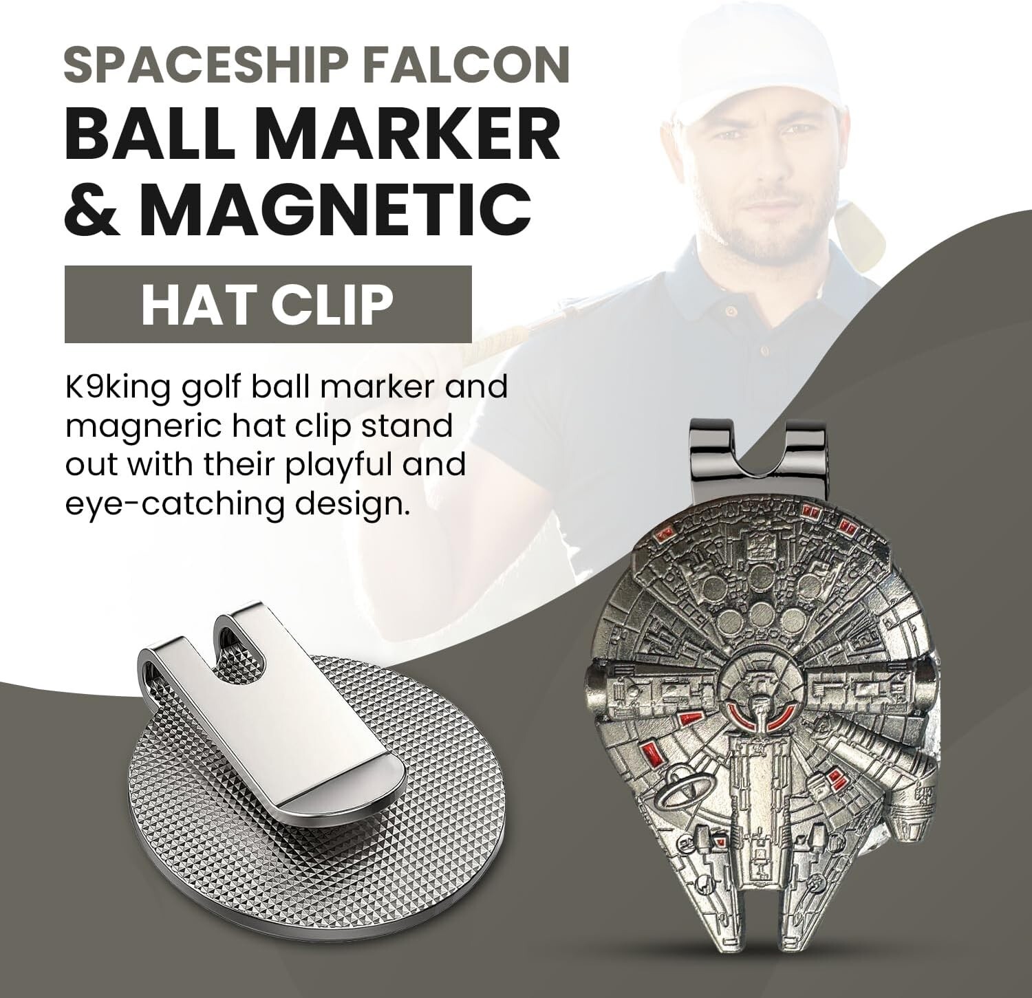 Star War Falcon Golf Ball Marker | Golf Ball Marker Set with Magnetic Hat Clip