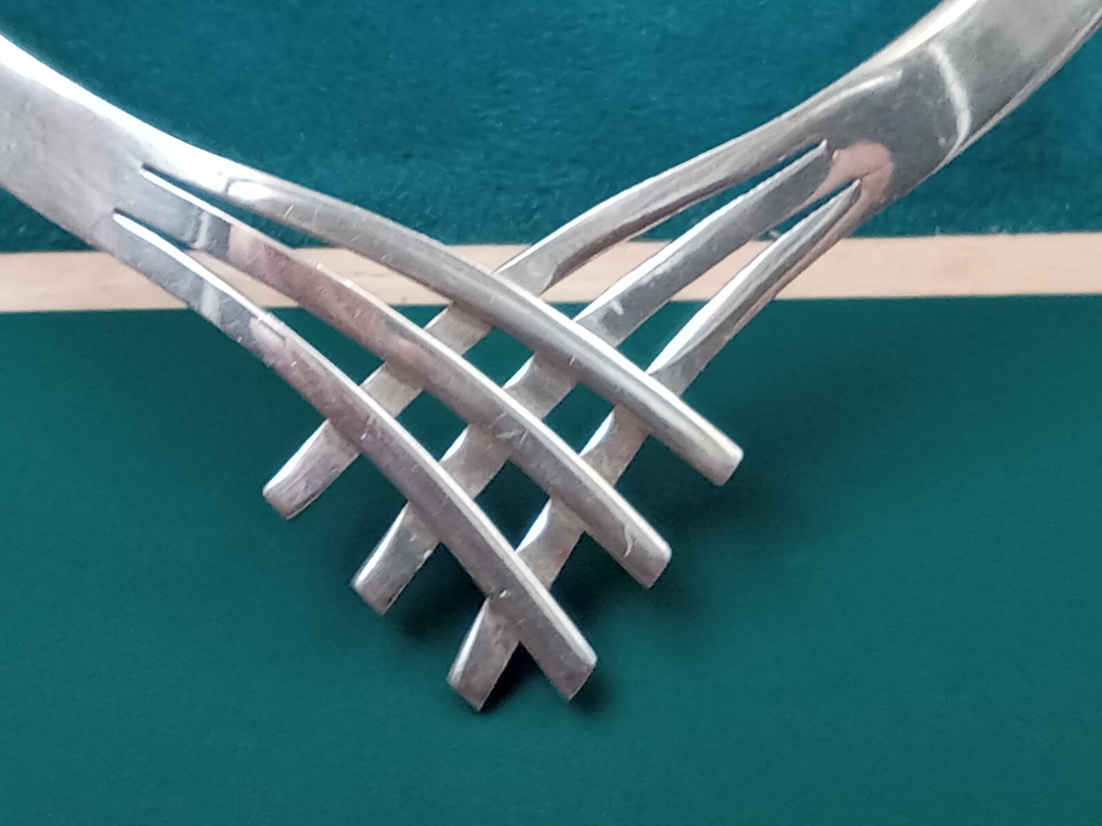 Modernist Sterling Necklace, Torq, Neck Piece: 15" Circumference & 42 grams