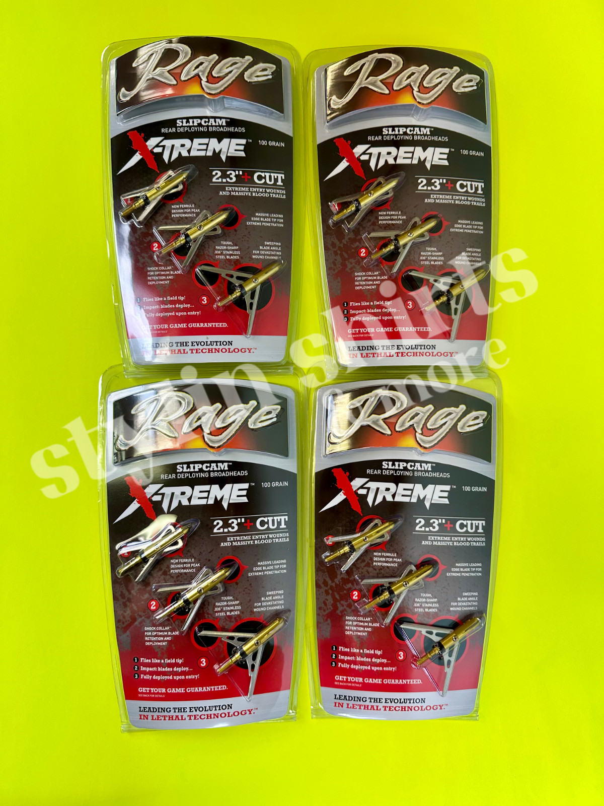 FOUR RAGE Slipcam X-TREME extreme mechanical 2 blade broadhead 100 grain 2.3"
