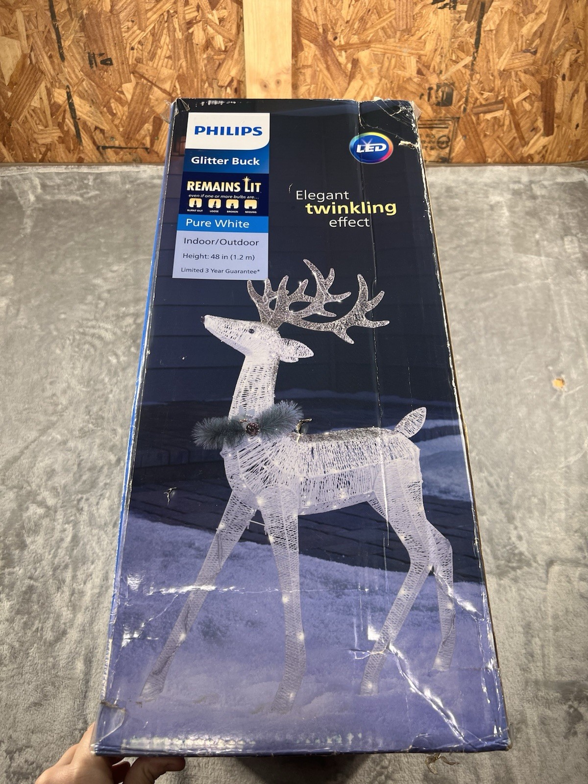 Philips 48” Glitter Buck Indoor/Outdoor Yard LED PureWhite Twinkling Light Deer