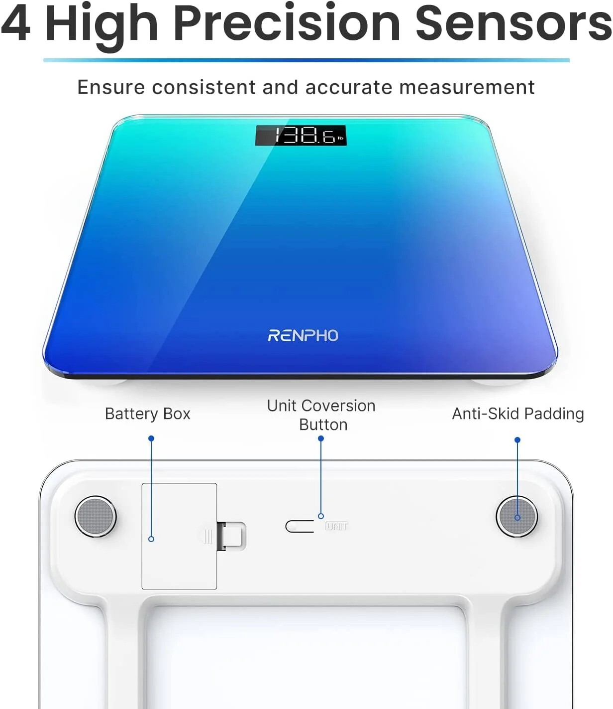 Digital Body Weight Bathroom Scale with Step-on Technology Battery Powered Gift