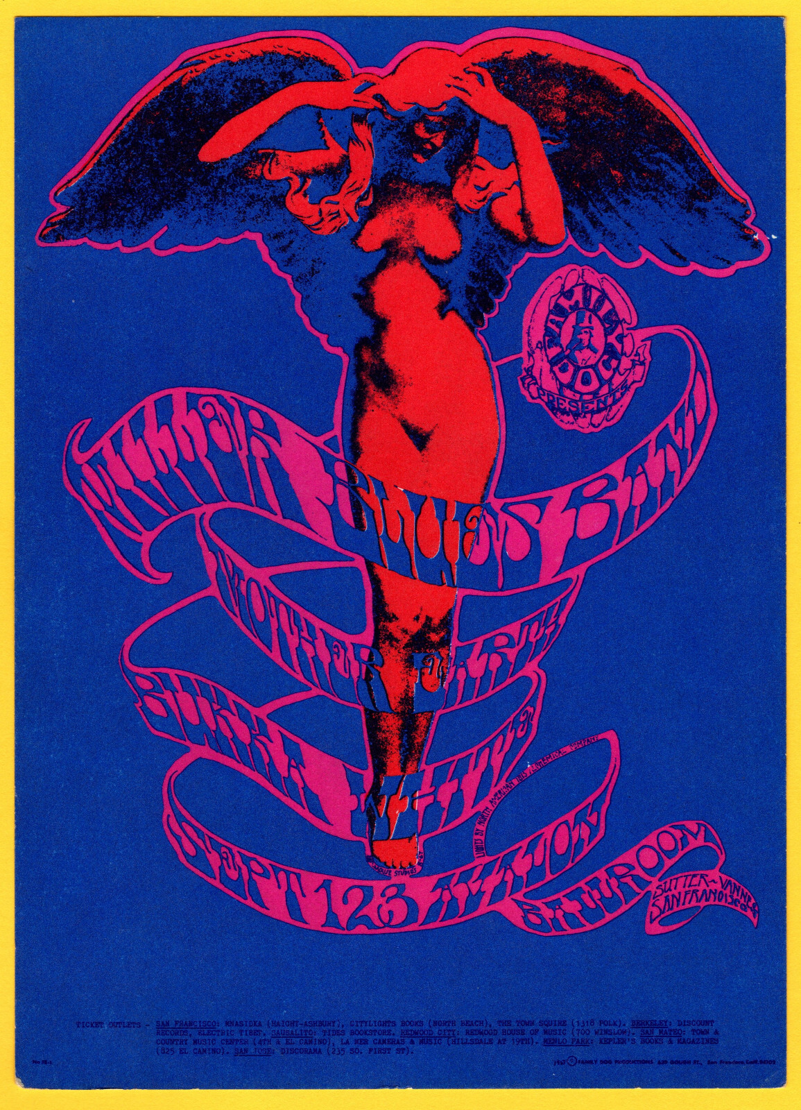 SteVe MiLLer Mother Earth FD78 AVaLon BaLLrOOm 1967 PoStcard