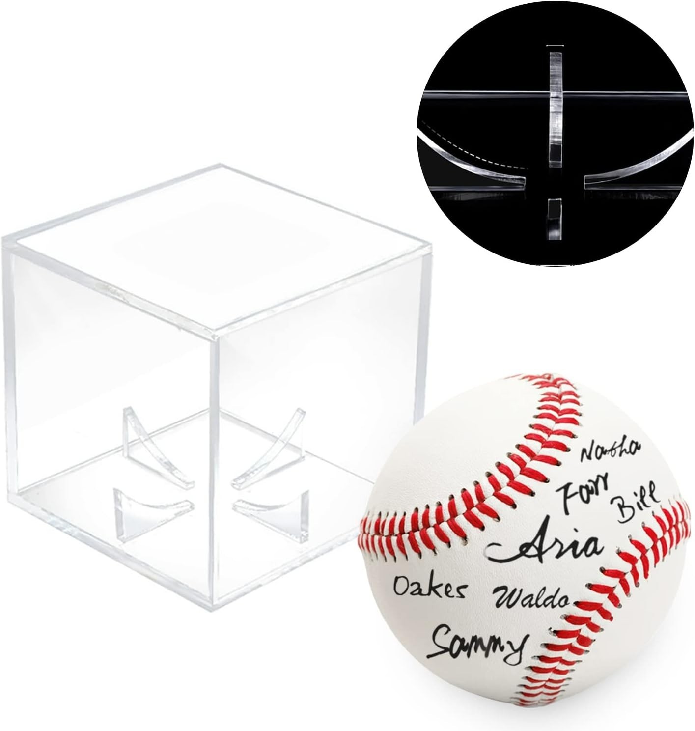 12Pack Baseball Display Case Acrylic Cube - UV Protected Acrylic Baseball Holder