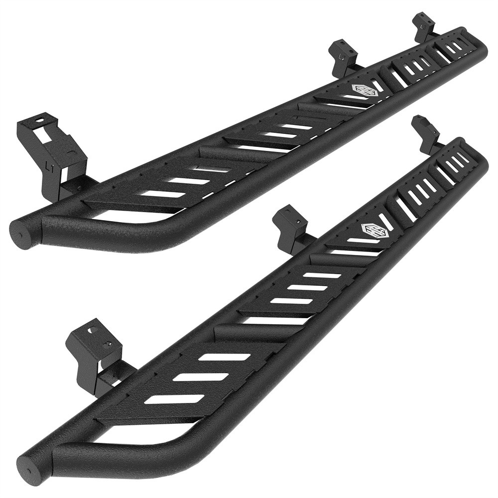 Pair Side Steps Running Boards Slider Rails For 2007-2021 Toyota Tundra CrewMax