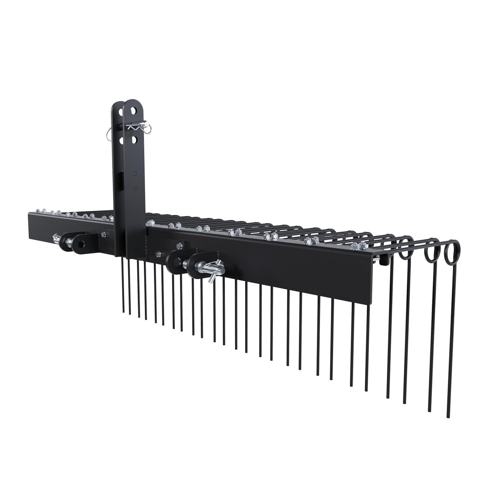 3 Point 60" Pine Straw Rake Landscape Rake For Cat0 Cat1 Tractor Attachment