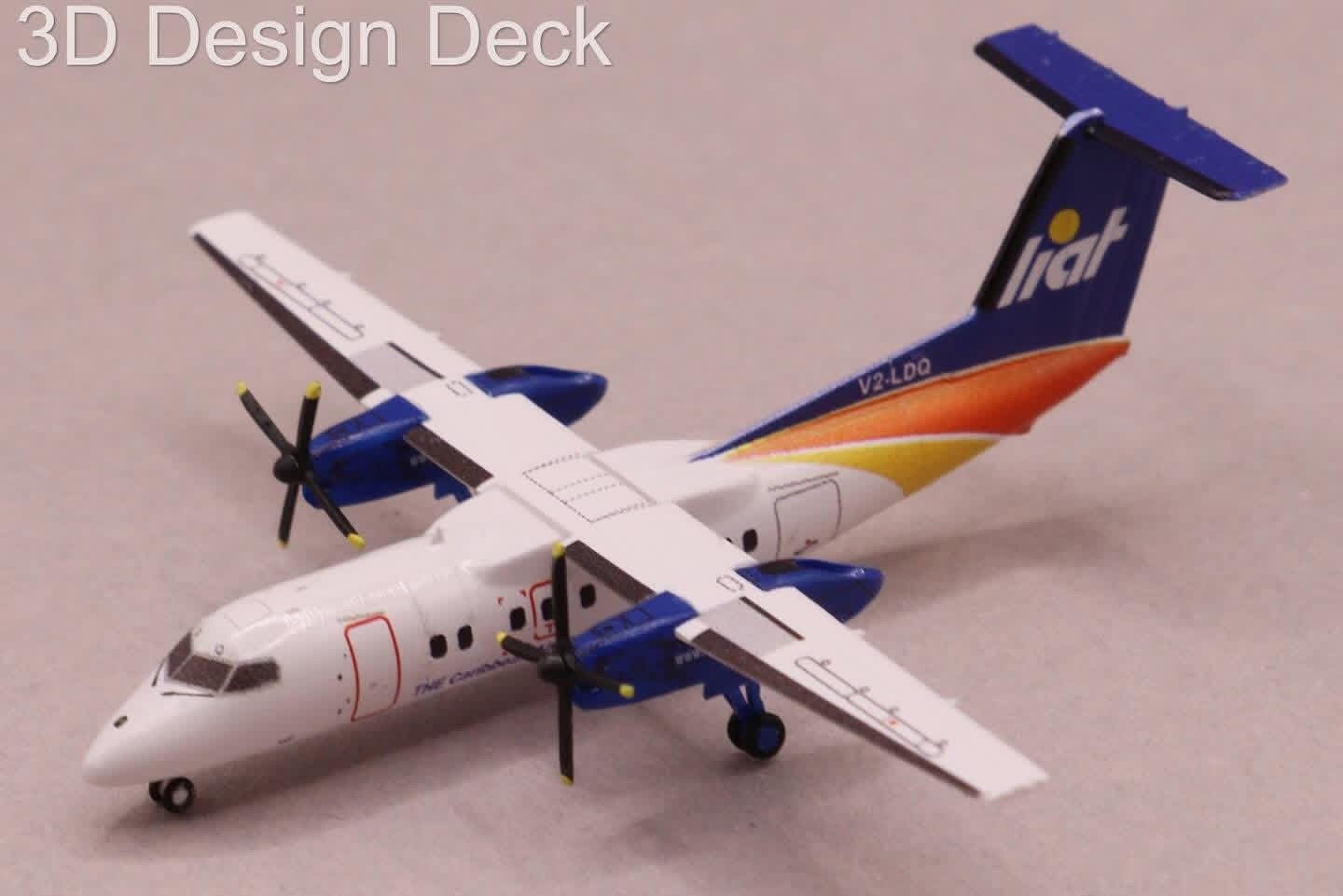 1:400 3D Design Deck LIAT Dash 8 Q100 V2-LDQ