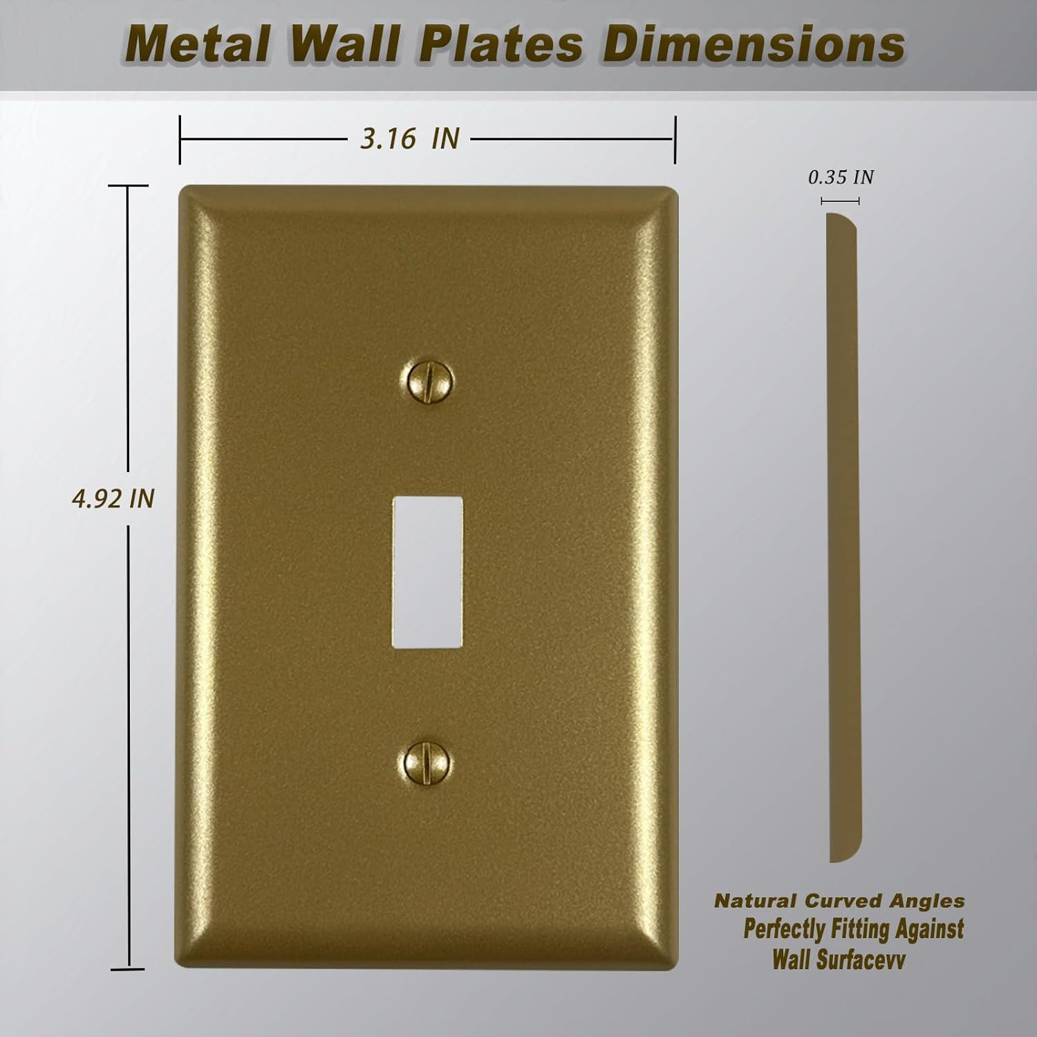 Metal Electrical Outlet Covers, Light Switch Cover Wall Plates, Mid Size Thicker