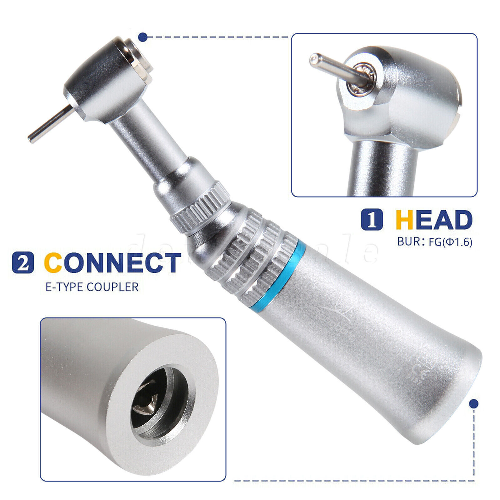 Dental Slow Speed Push Button Contra Angle Handpiece For NSK 1.6mm Friction Grip