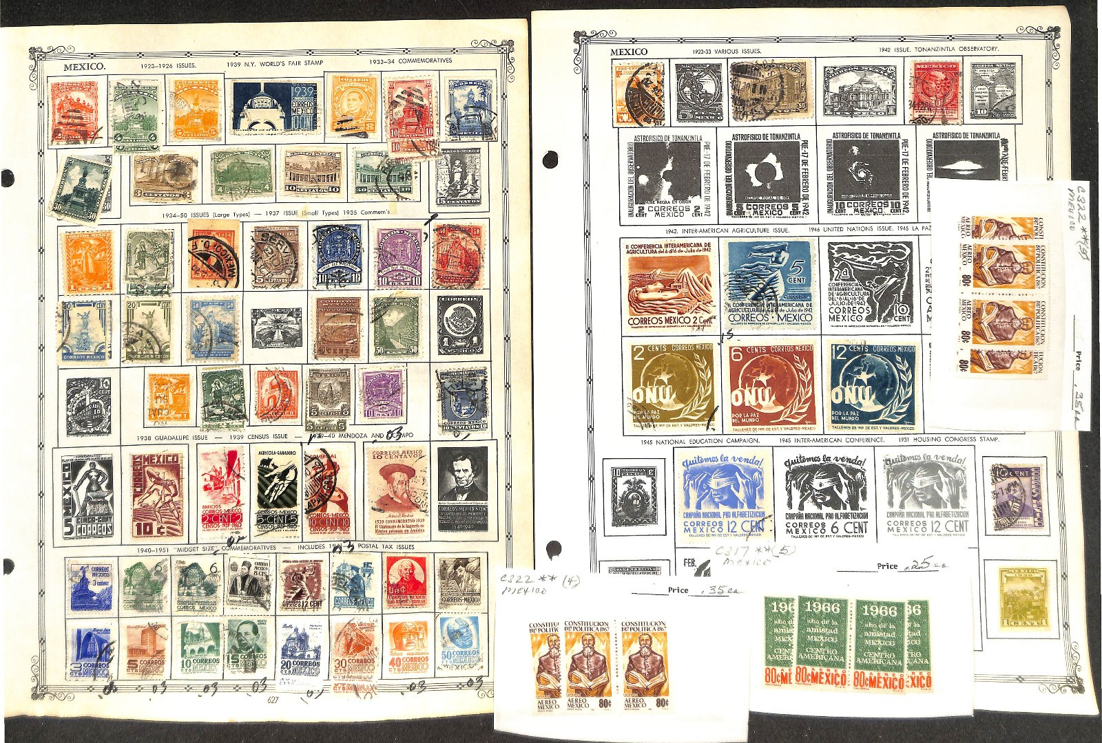 Mexico Stamp Collection on 25 Minkus Pages, 1863-1968 (BJ)