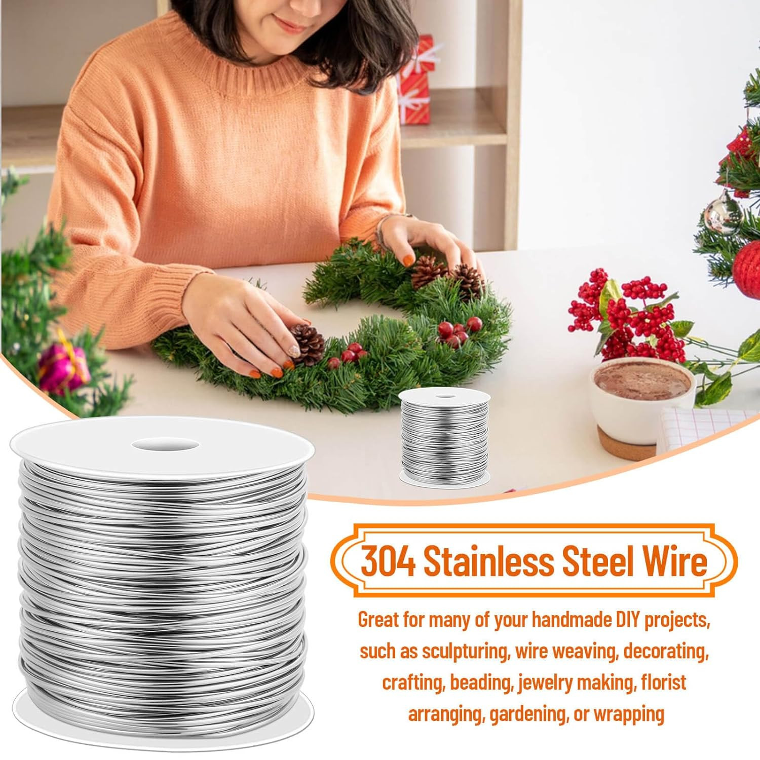 18 Gauge Stainless Steel Wire, 1Mm Bailing Wire for Jewelry Making and Crafts