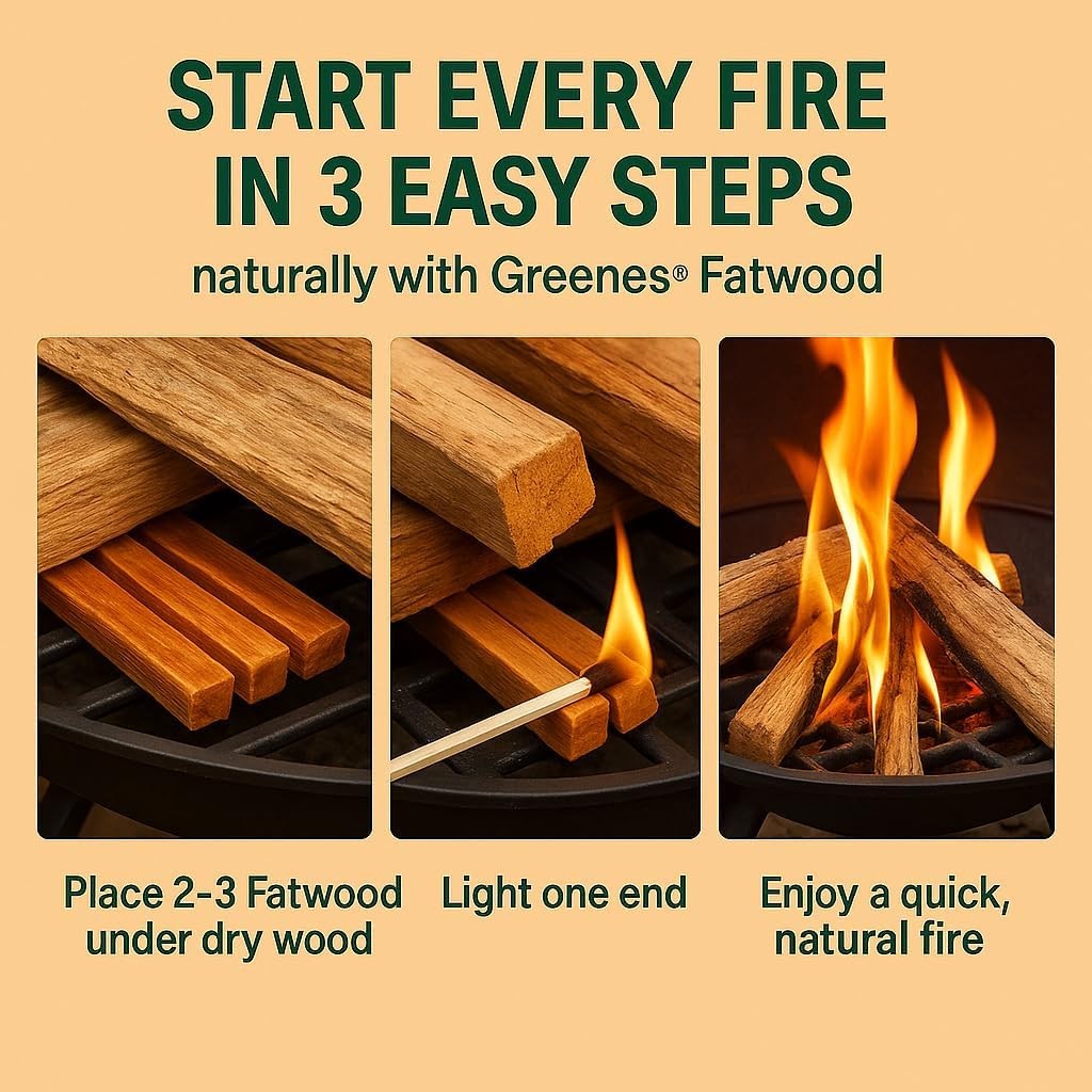 Greenes Fence Fatwood Fire Starter – 50 lb Box, 100% Natural Resin Pine Kindling