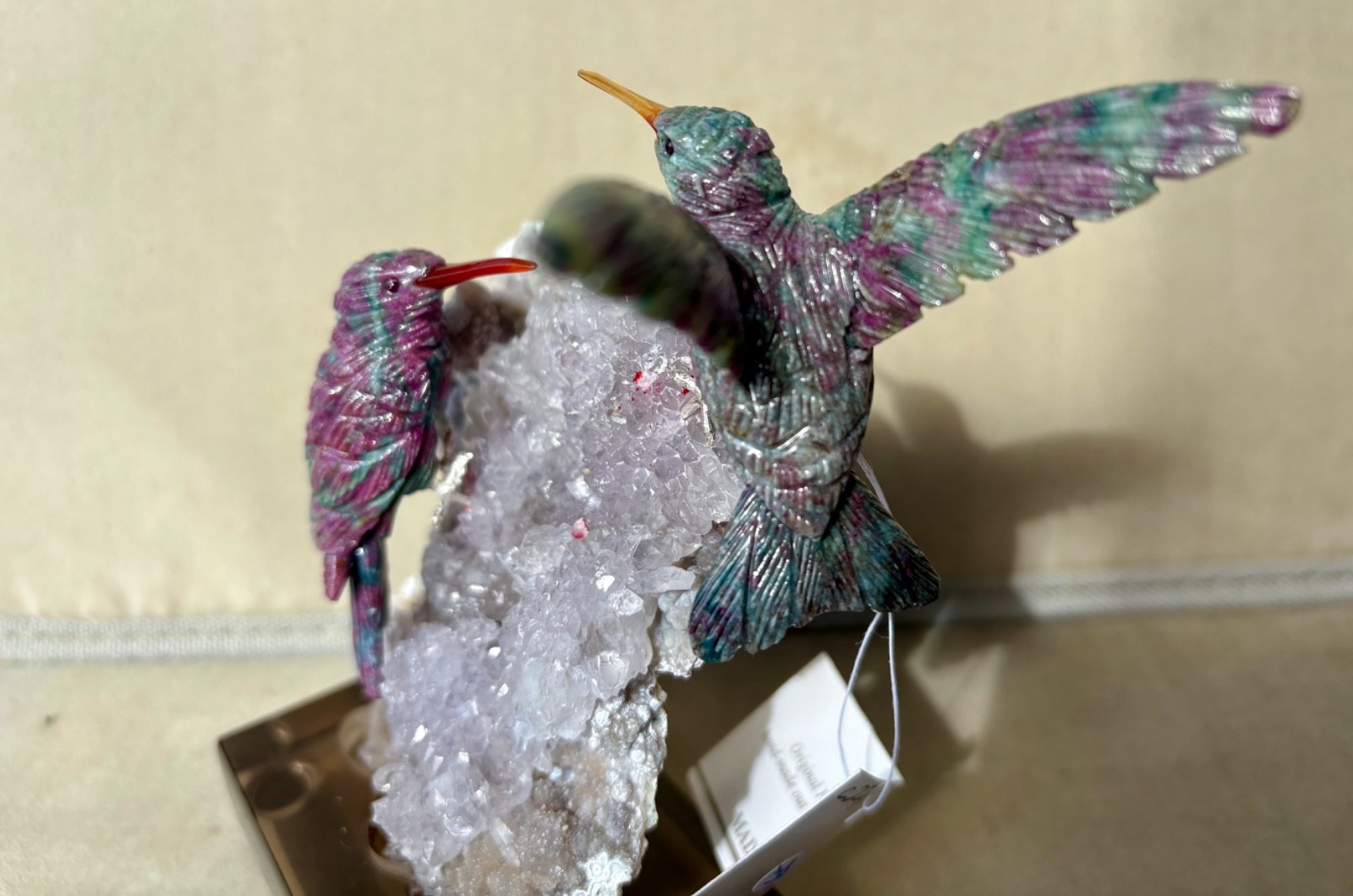 Ruby and Kyanite HB Pair on Amethyst "Rose"- 6" Peter Muller"