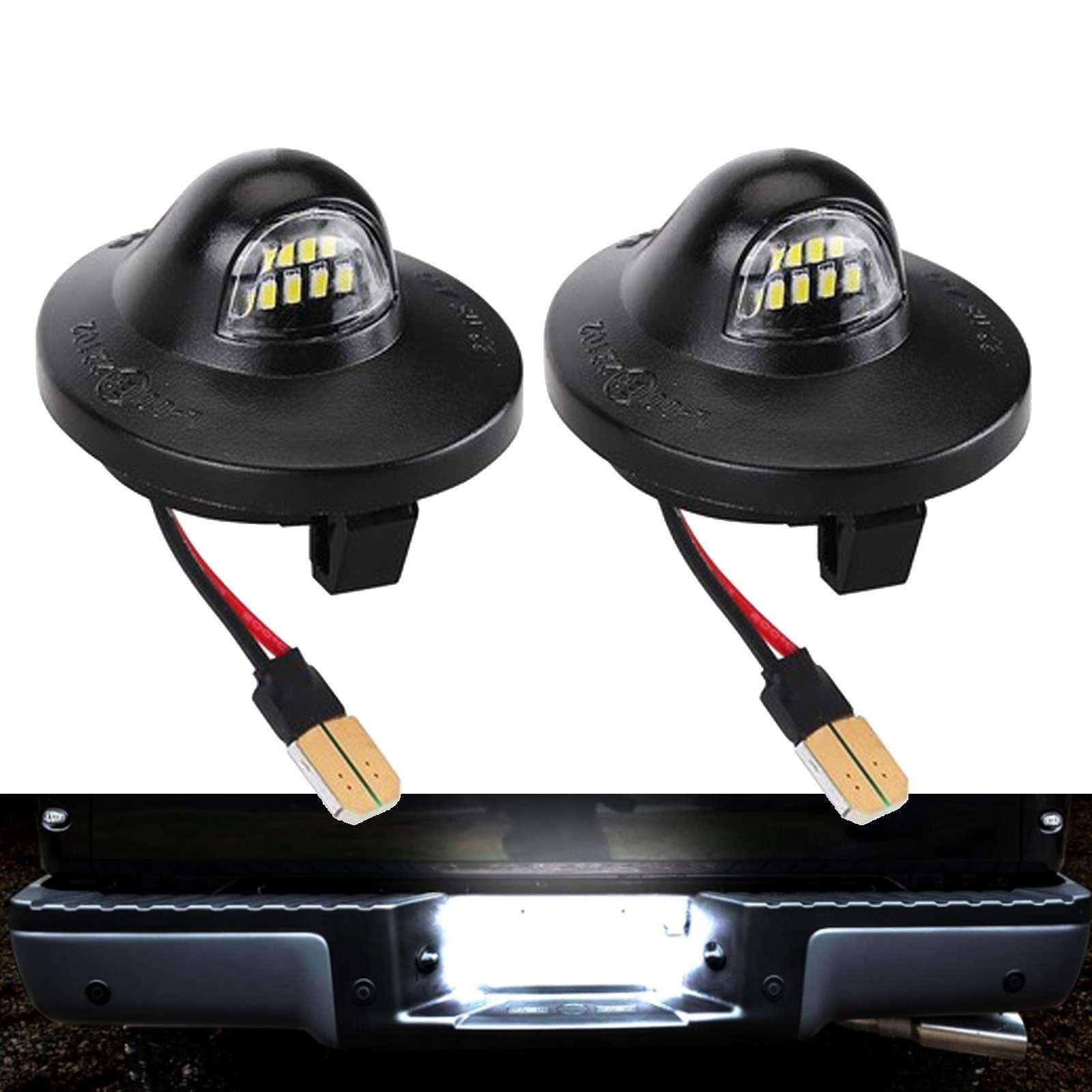 2x LED License Plate Light Tag Lamp Housing For Ford Ranger Bronco Explorer