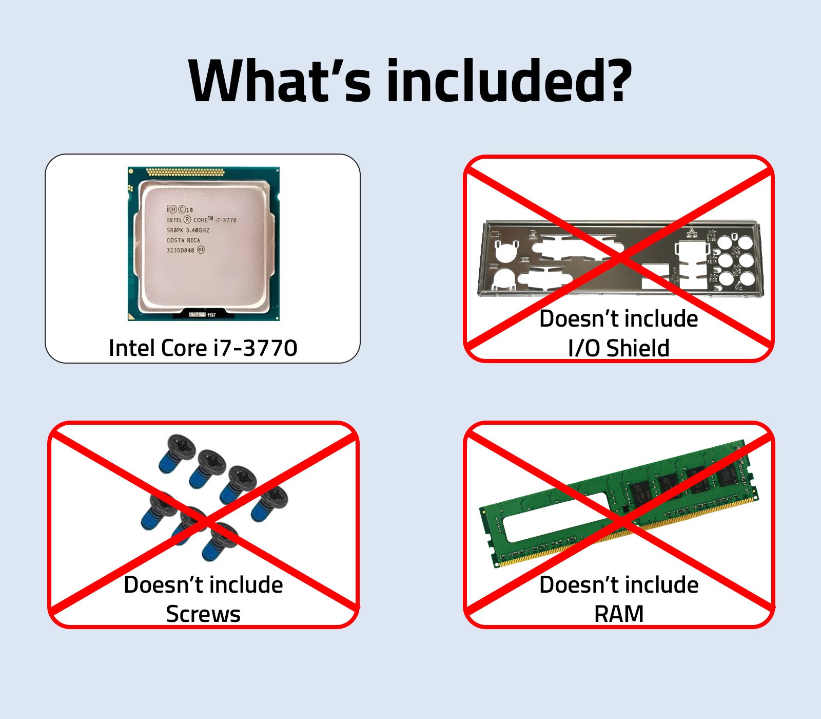 ASUS Z77-A LGA 1155 ATX Motherboard w/ Intel Core i7-3770 | No RAM & IO Shield