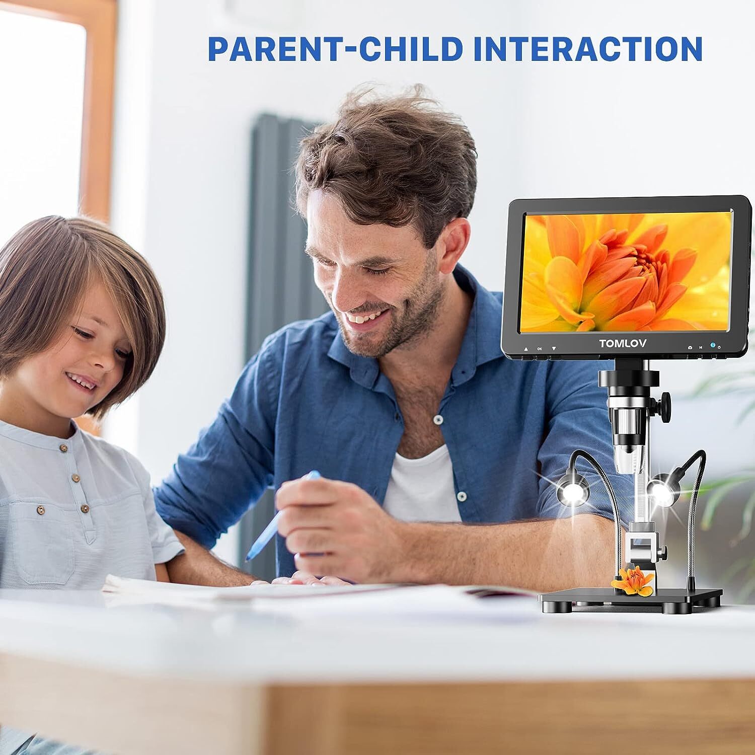 TOMLOV 7" Digital Microscope 1200X Magnifier Entire Coin View Remote Soldering