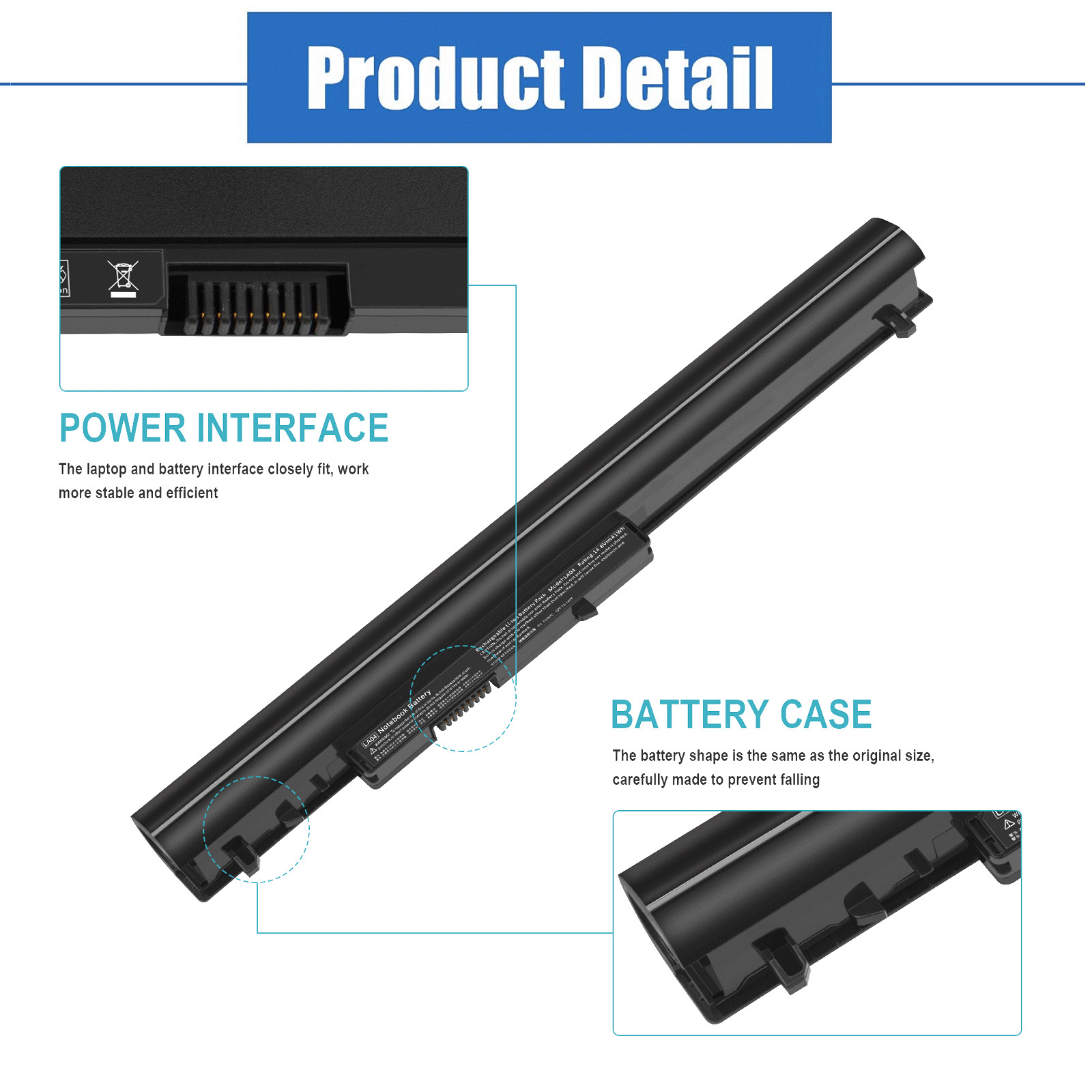 Lot 50PC BATTERY For HP SPARE 776622-001 (LA03 LA04) 15-f272wm 15-f222wm 14.8V